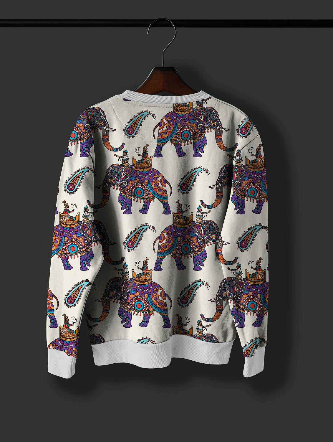 Colorful Elephant Printed Sweatshirt - SQUIREHOOD