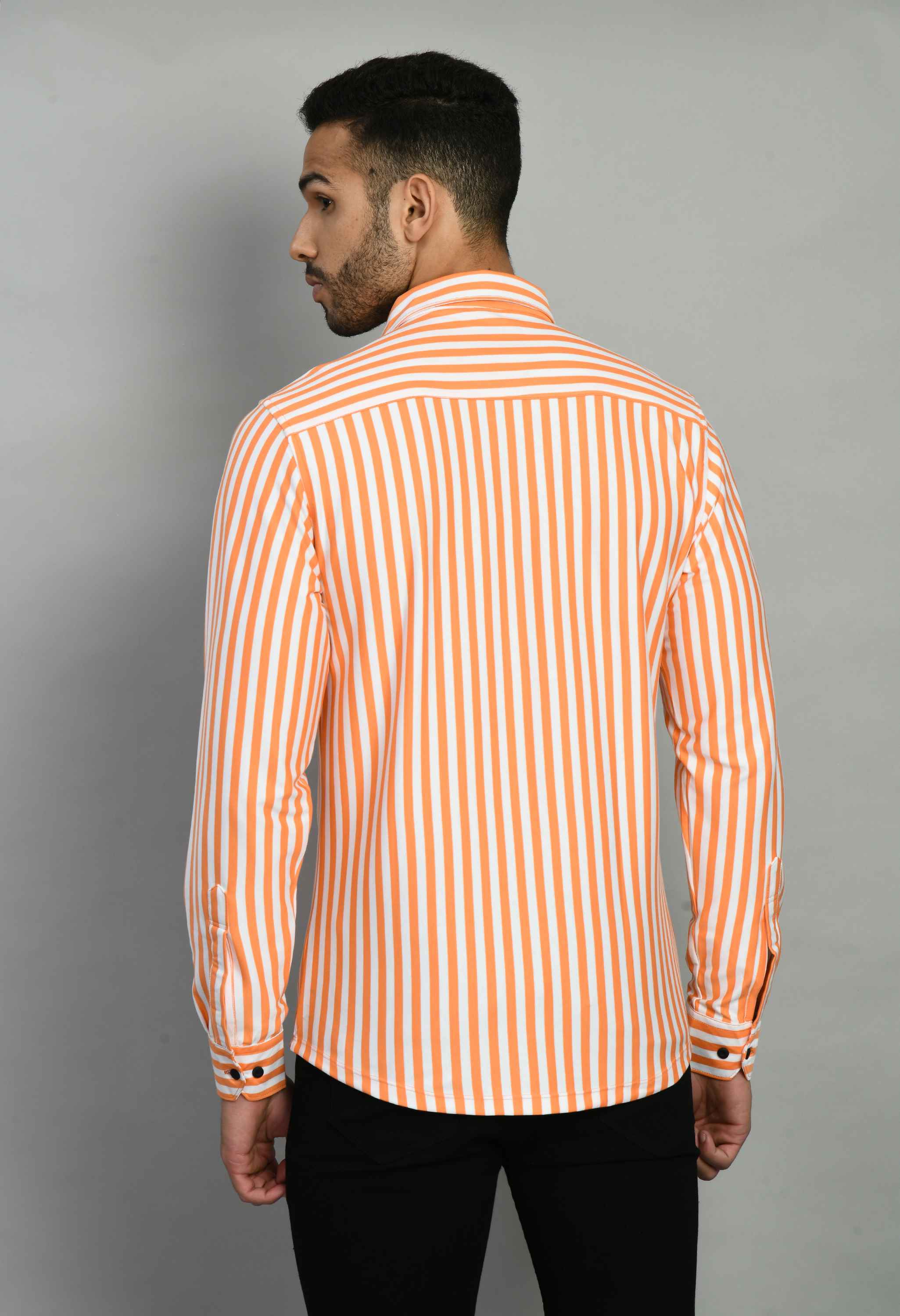 Orange White Casual Shirt for Men - SQUIREHOOD