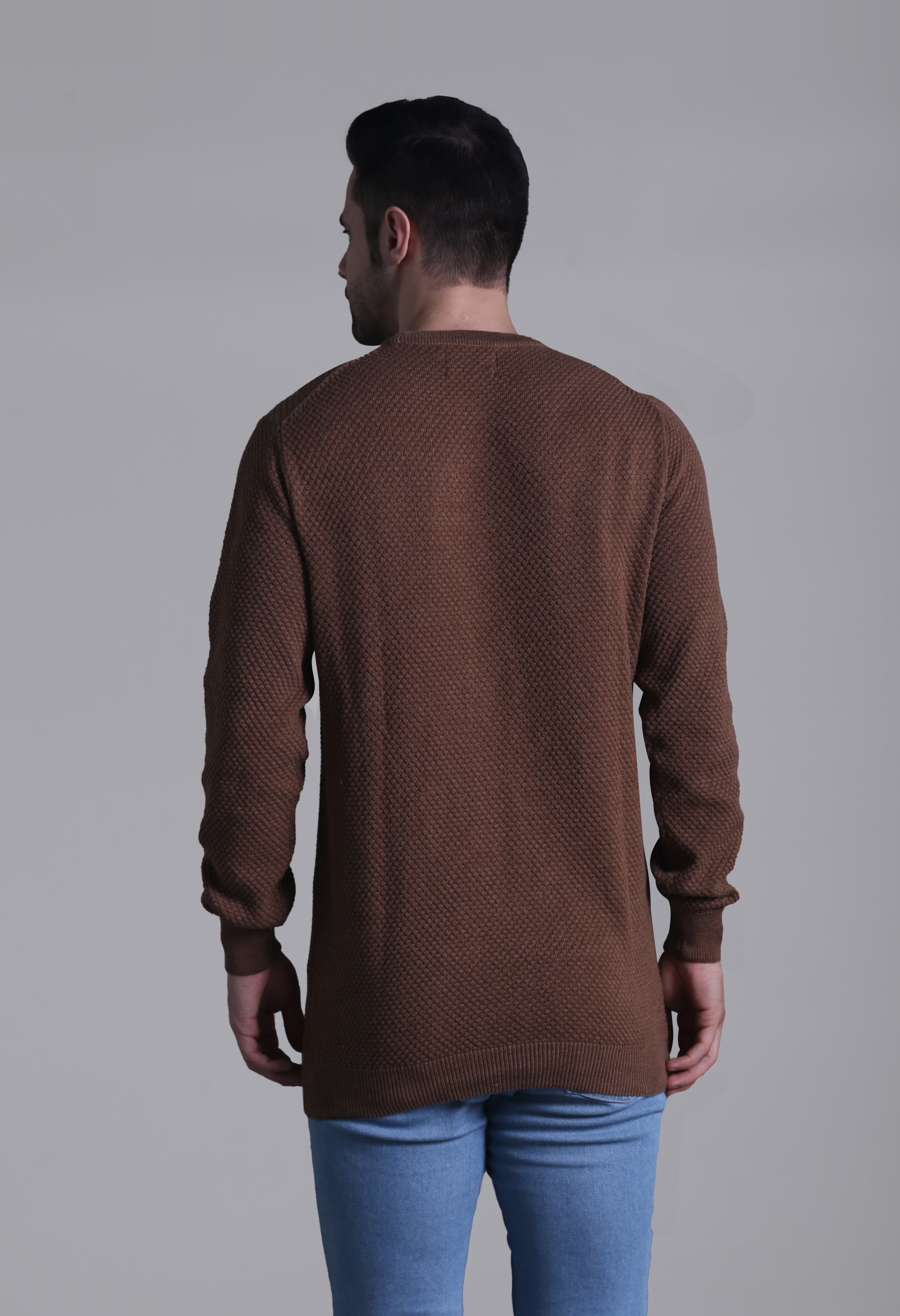 Camel Solid Popcorn Smart Fit Sweater - SQUIREHOOD
