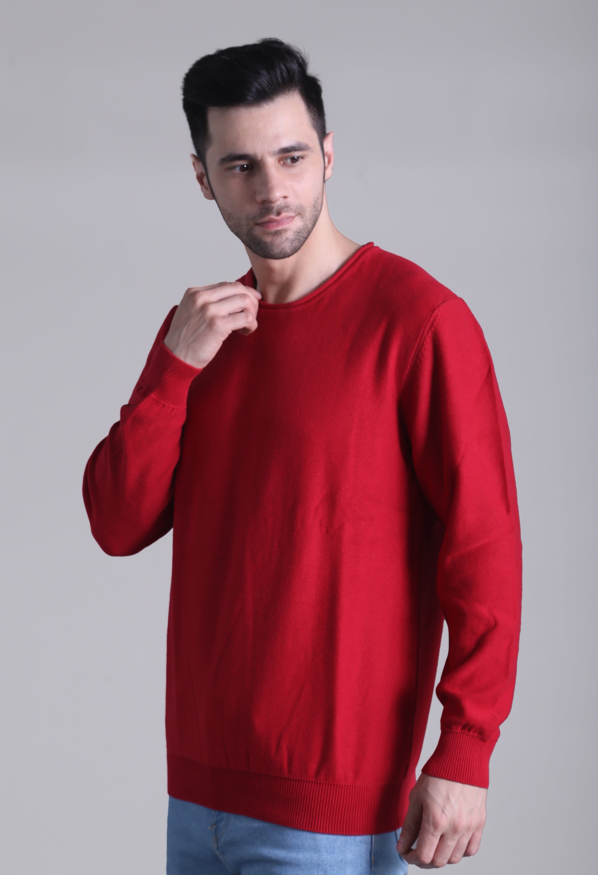 Solid Plane Red Sweater - SQUIREHOOD