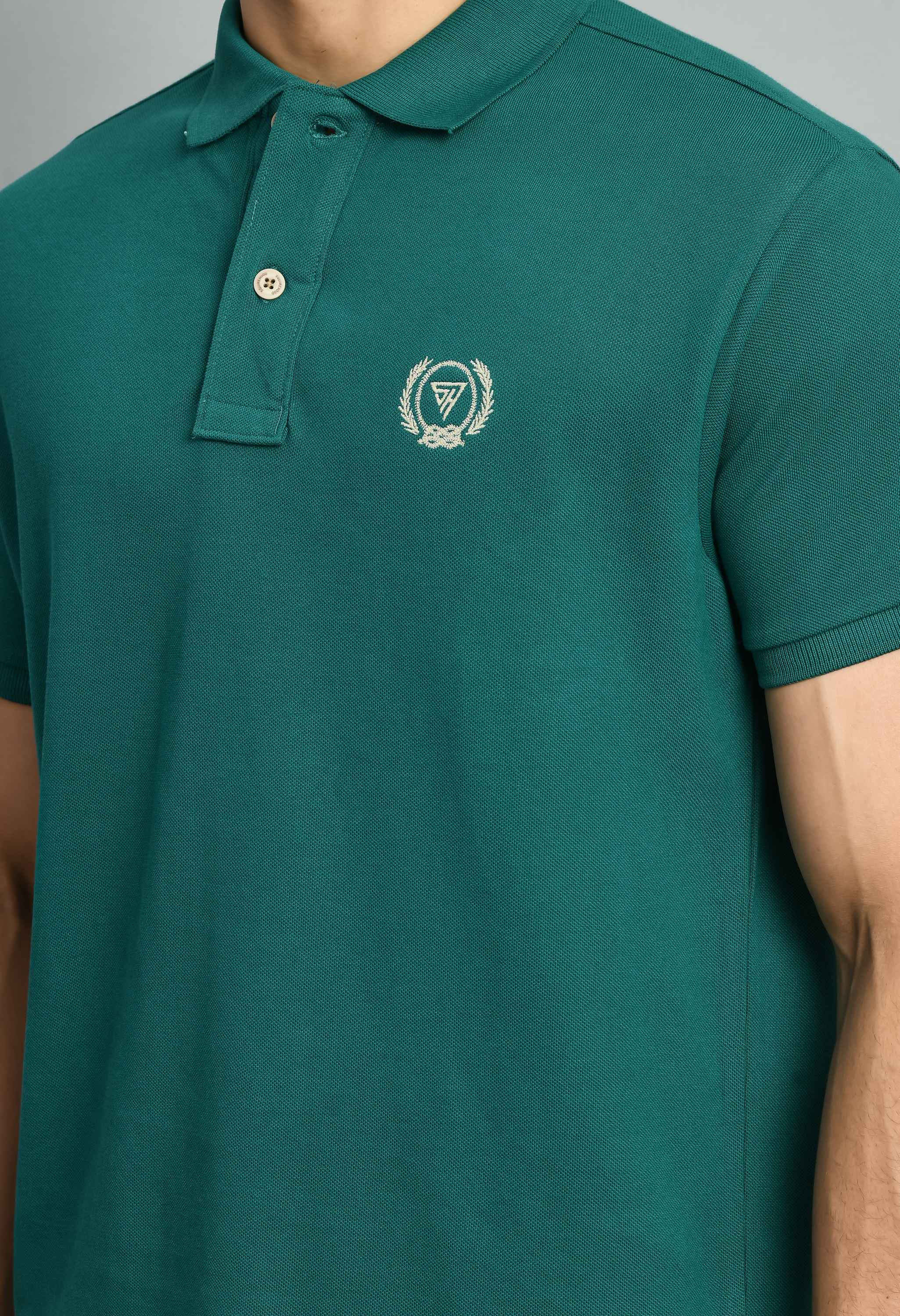 Men's Plain B. Green Polo Collar T-Shirt - SQUIREHOOD