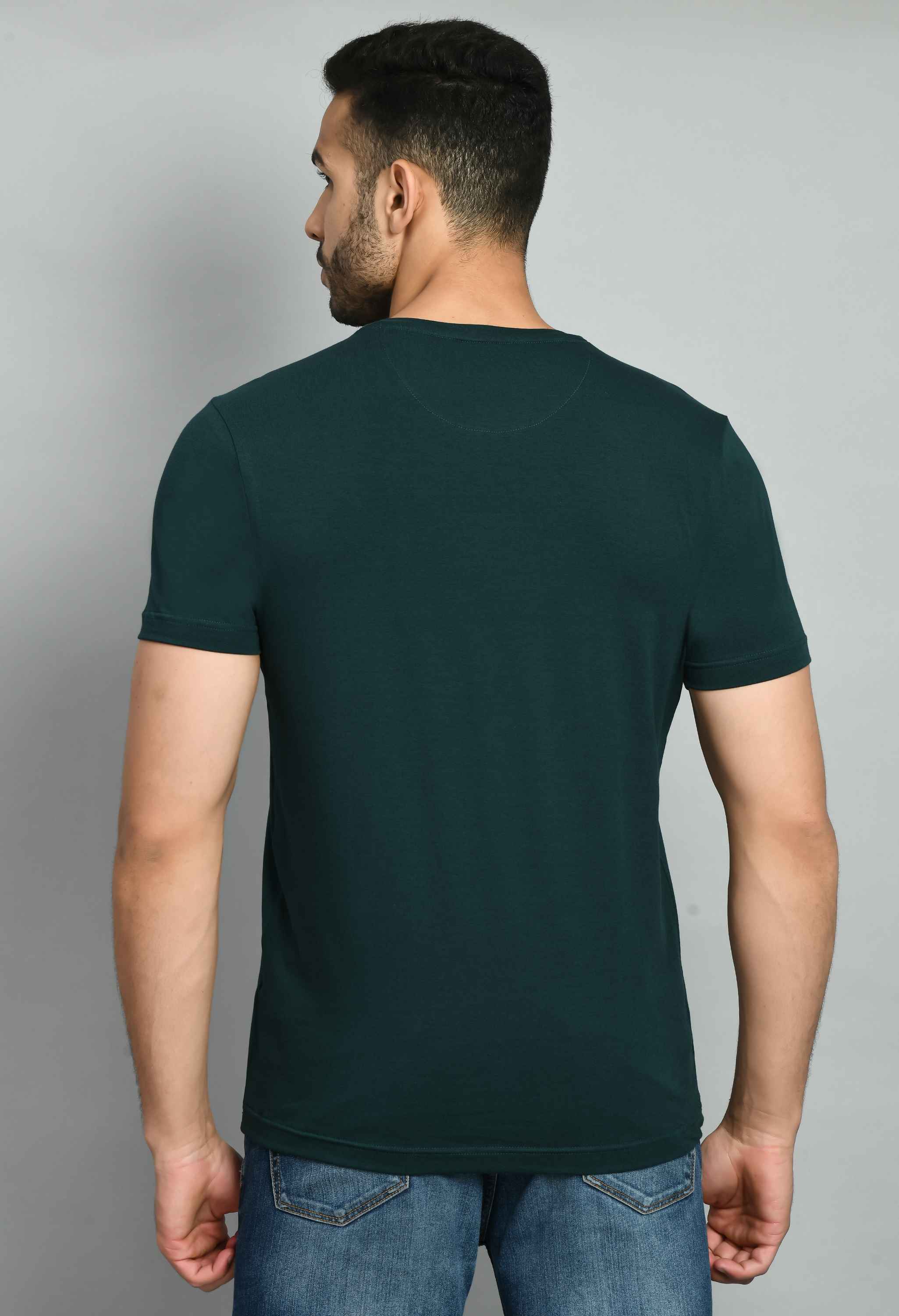 Men's Solid Green Smart Fit T-Shirt - SQUIREHOOD