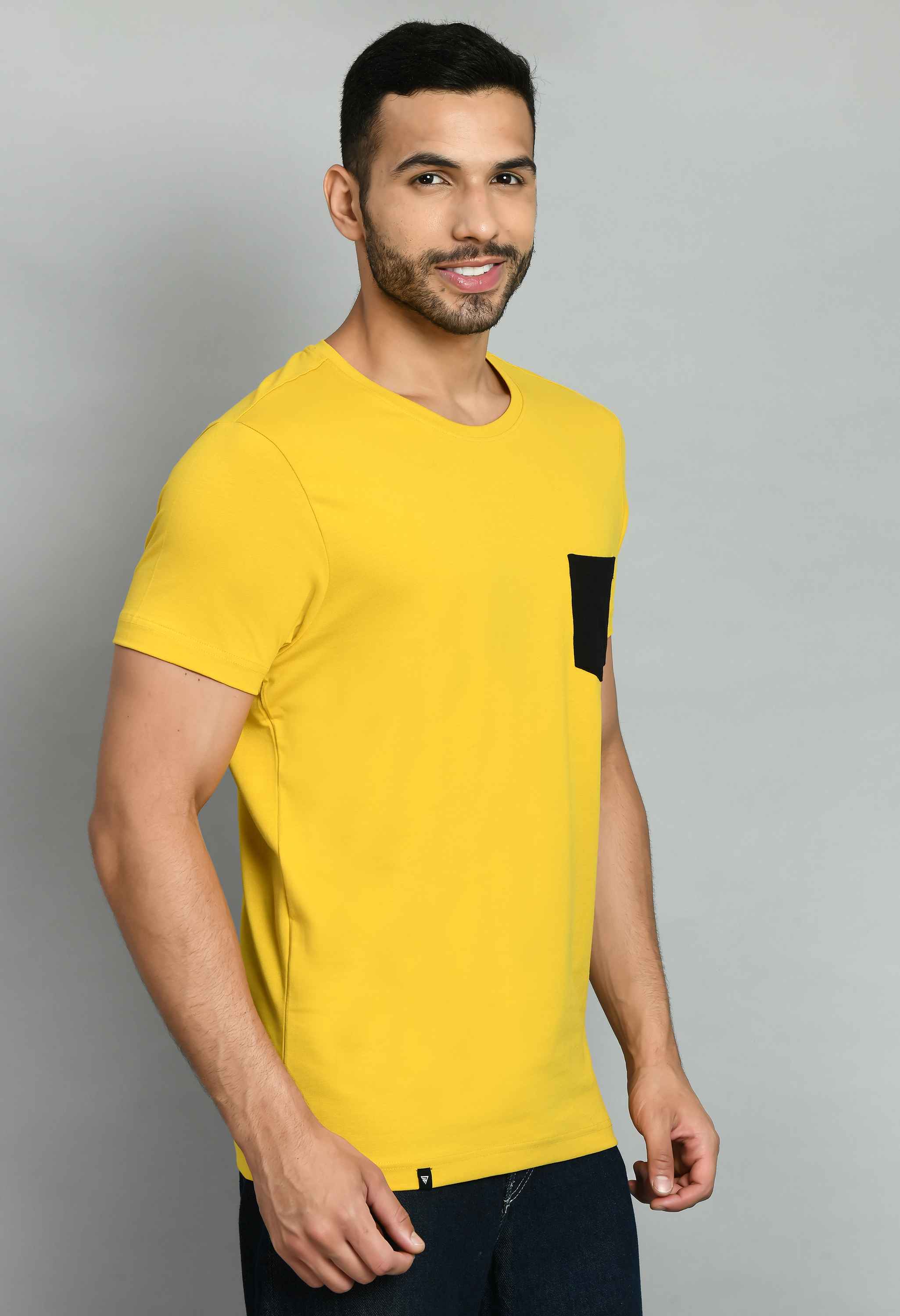Men's Yellow Lycra Smart Fit T-Shirt - SQUIREHOOD