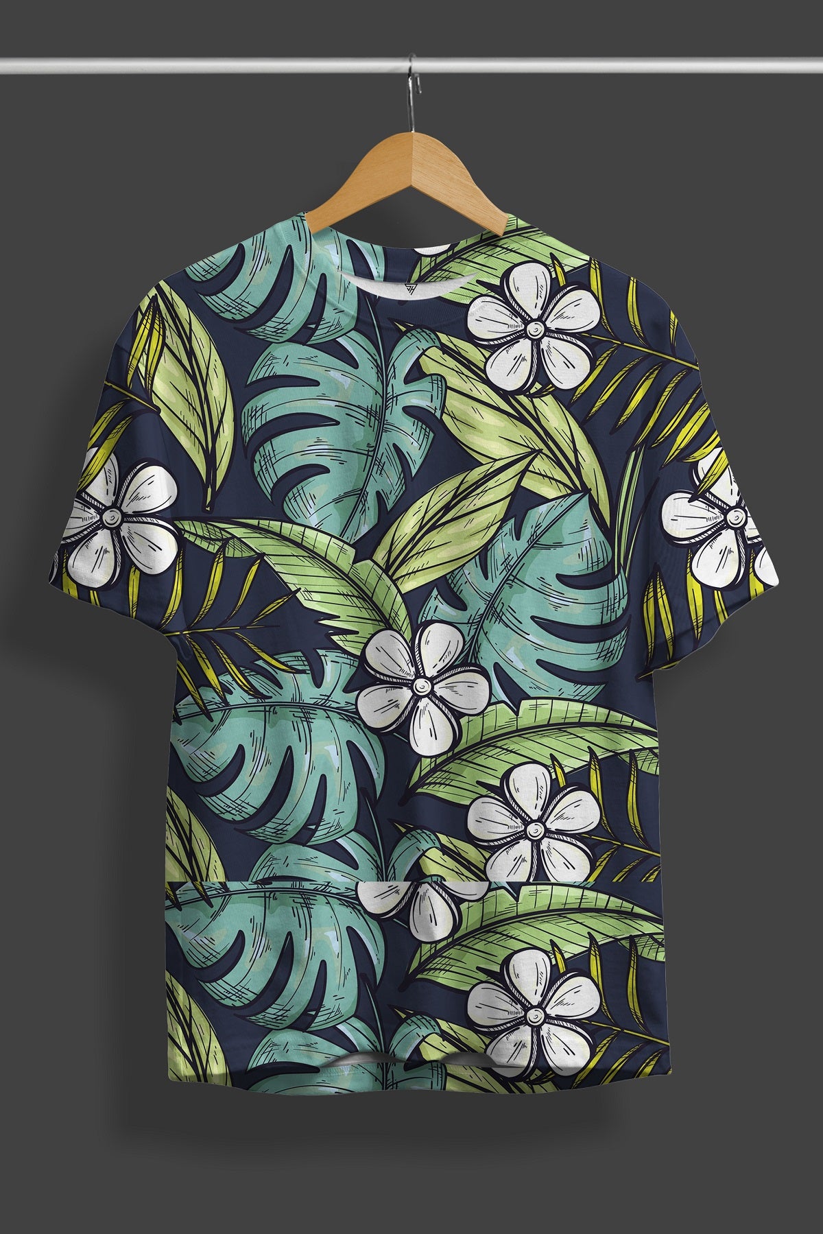 Full Print Floral Design T-Shirt