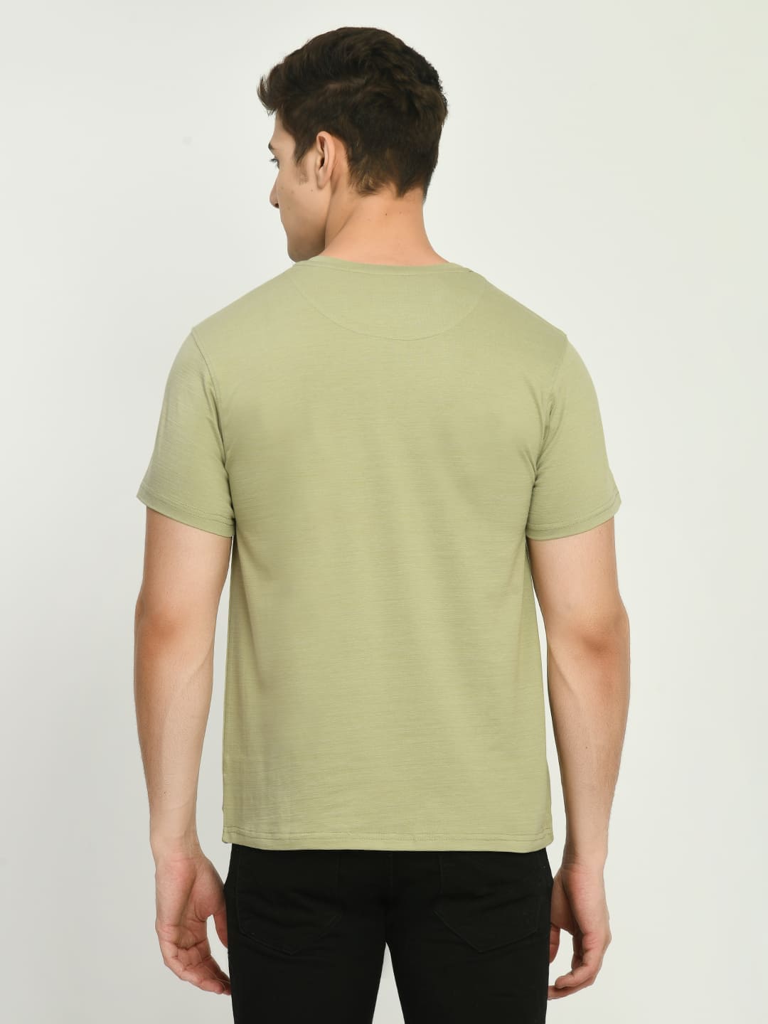 Men’s Printed Round Regular Fit T-Shirt - M. Green - SQUIREHOOD
