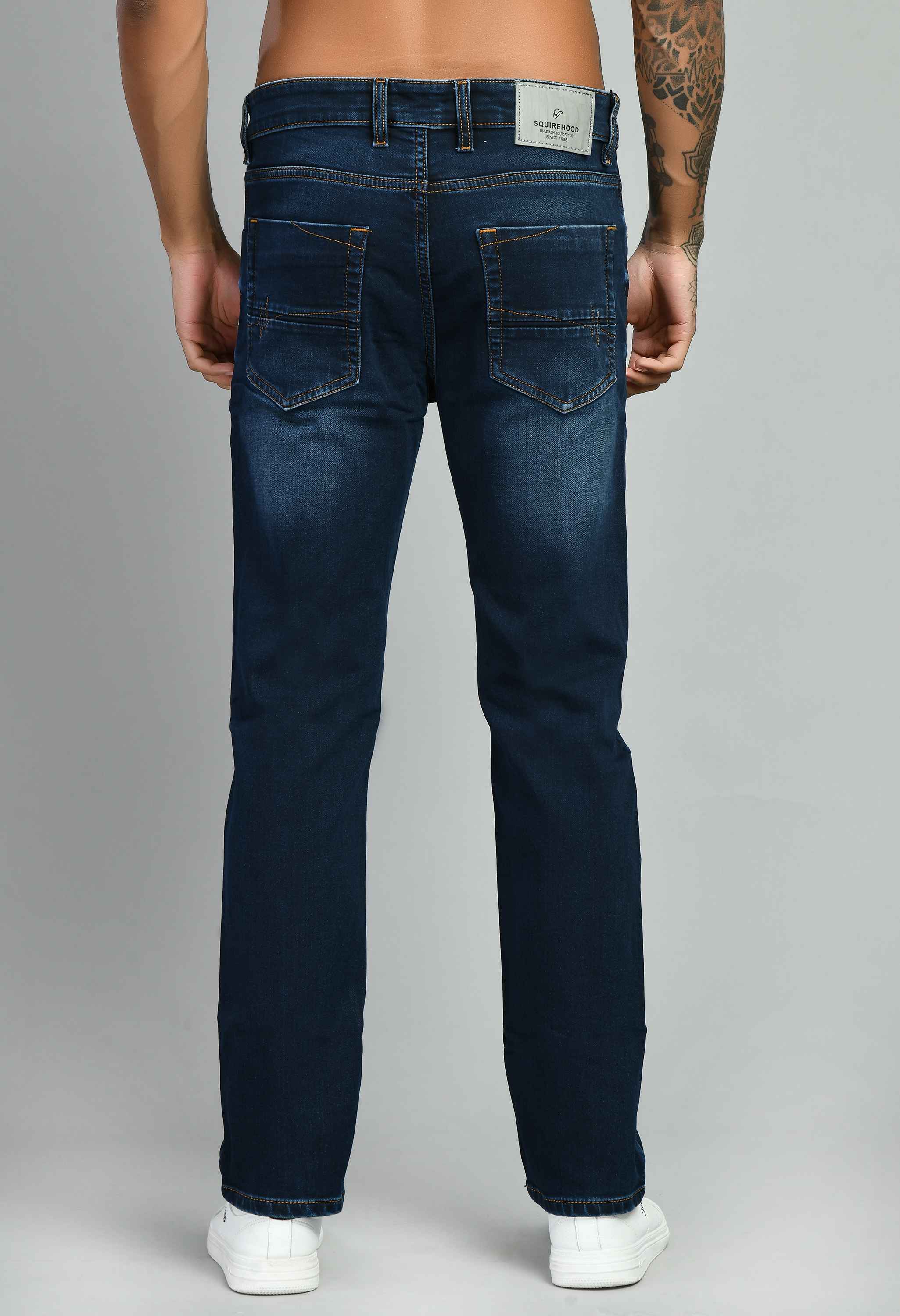 Men's Dark Blue Straight Fit Jeans
