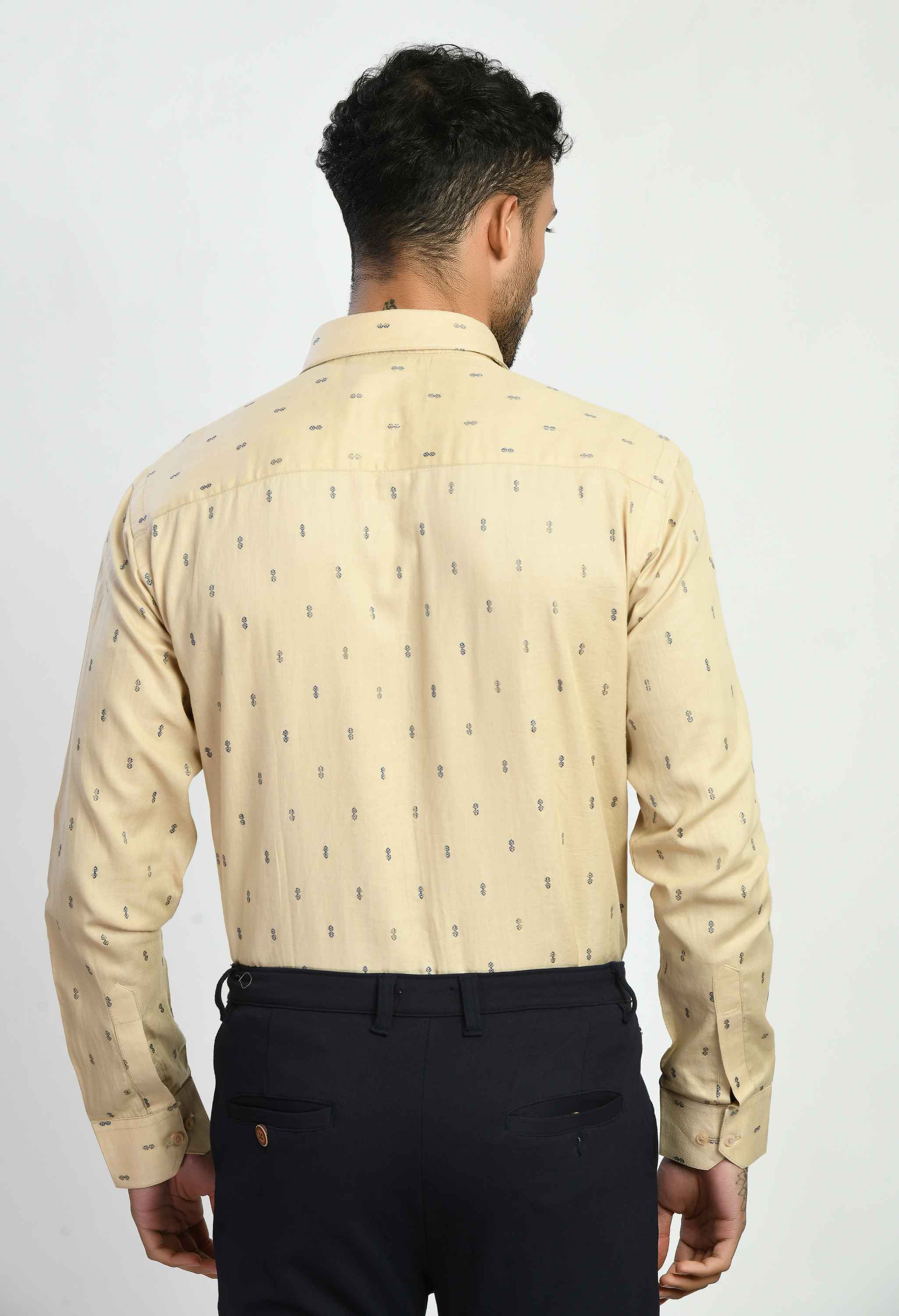 Men's Printed Cotton Regular Fit Formal Shirt