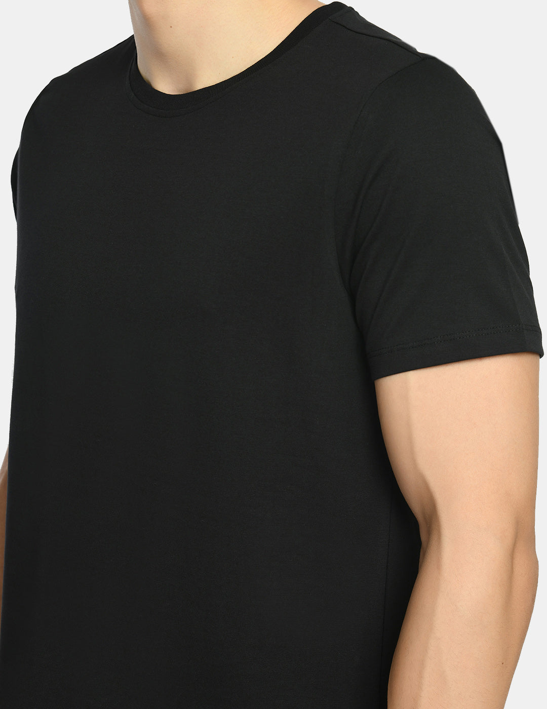 Men's Midnight Black Round Neck T-Shirt