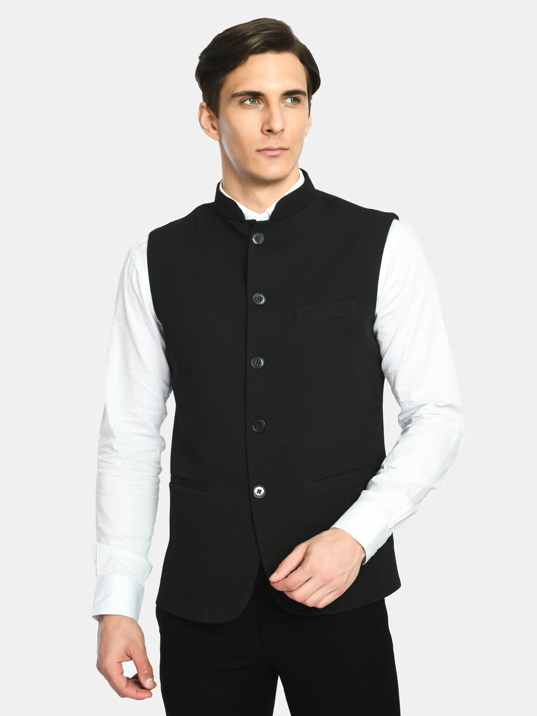 Solid Imported Knit Men's Nehru Jacket