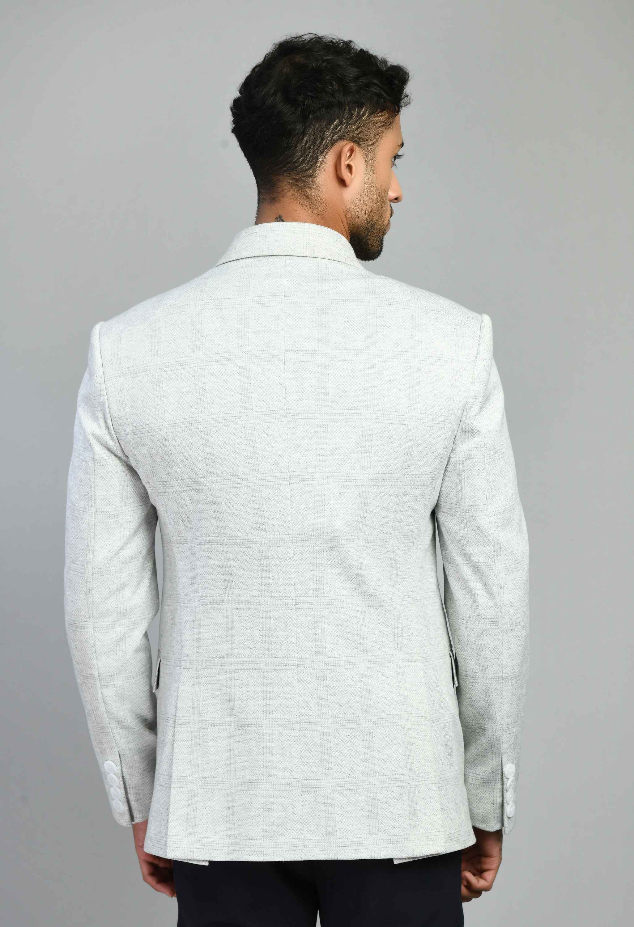 Premium Notched Lapel White Blazer