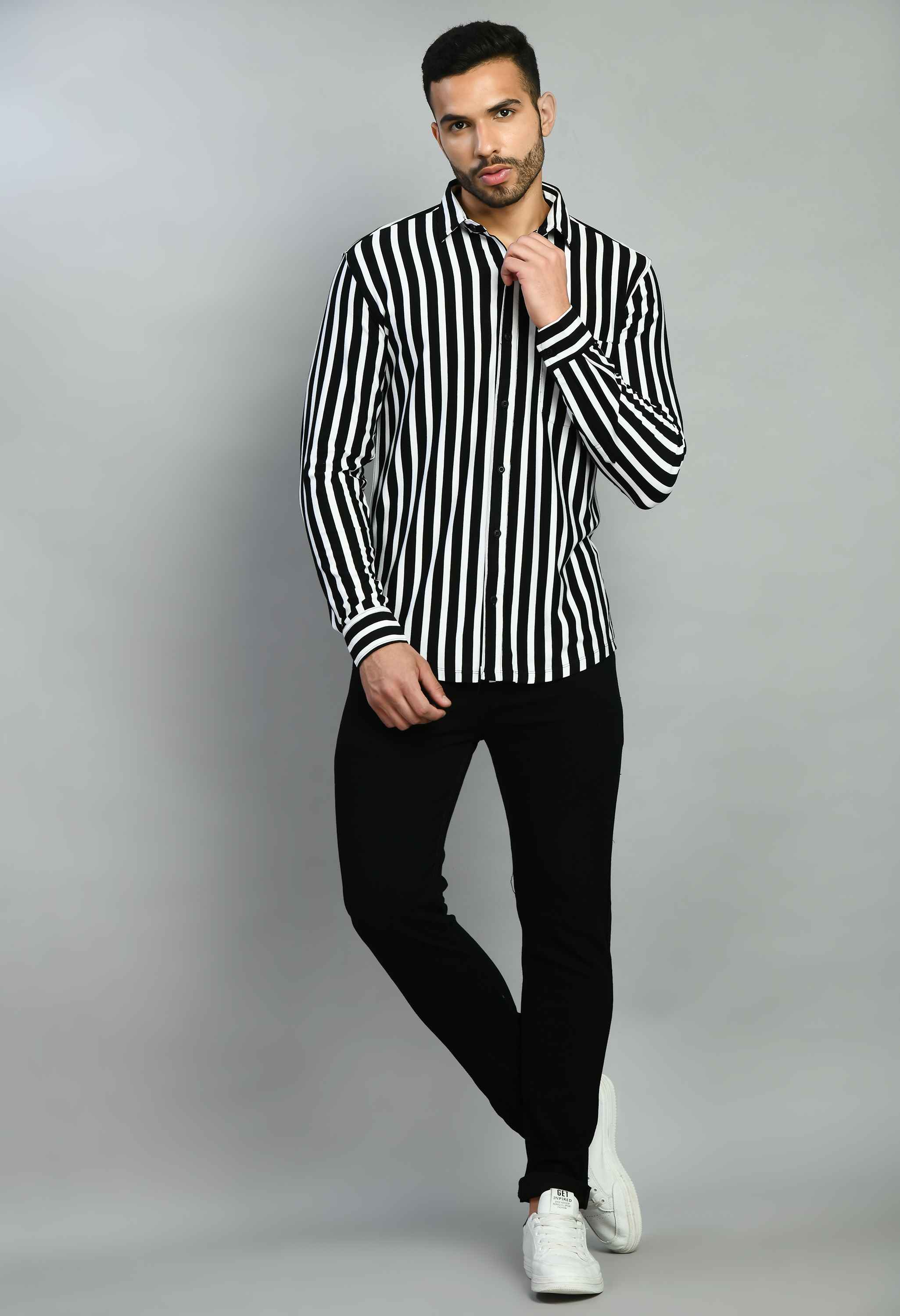Black and White Casual Shirt for Men - SQUIREHOOD