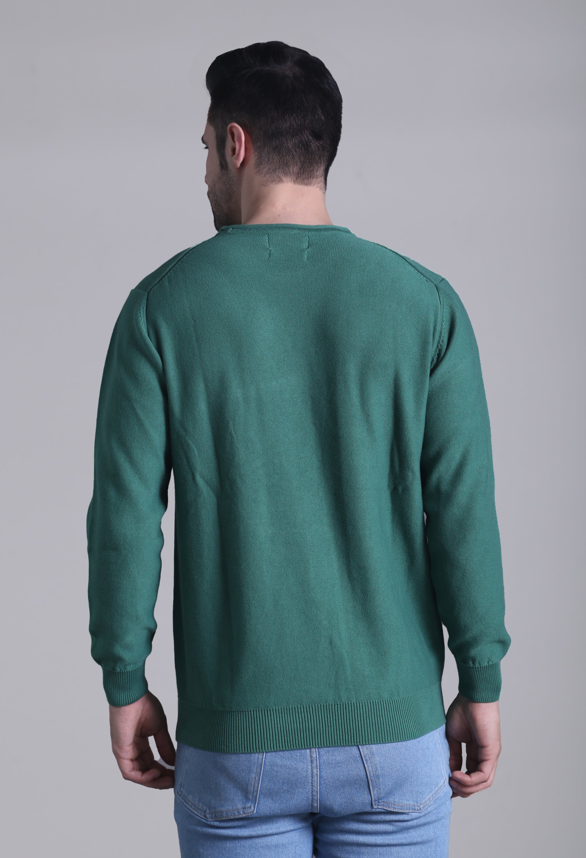 Solid Plane Green Sweater - SQUIREHOOD