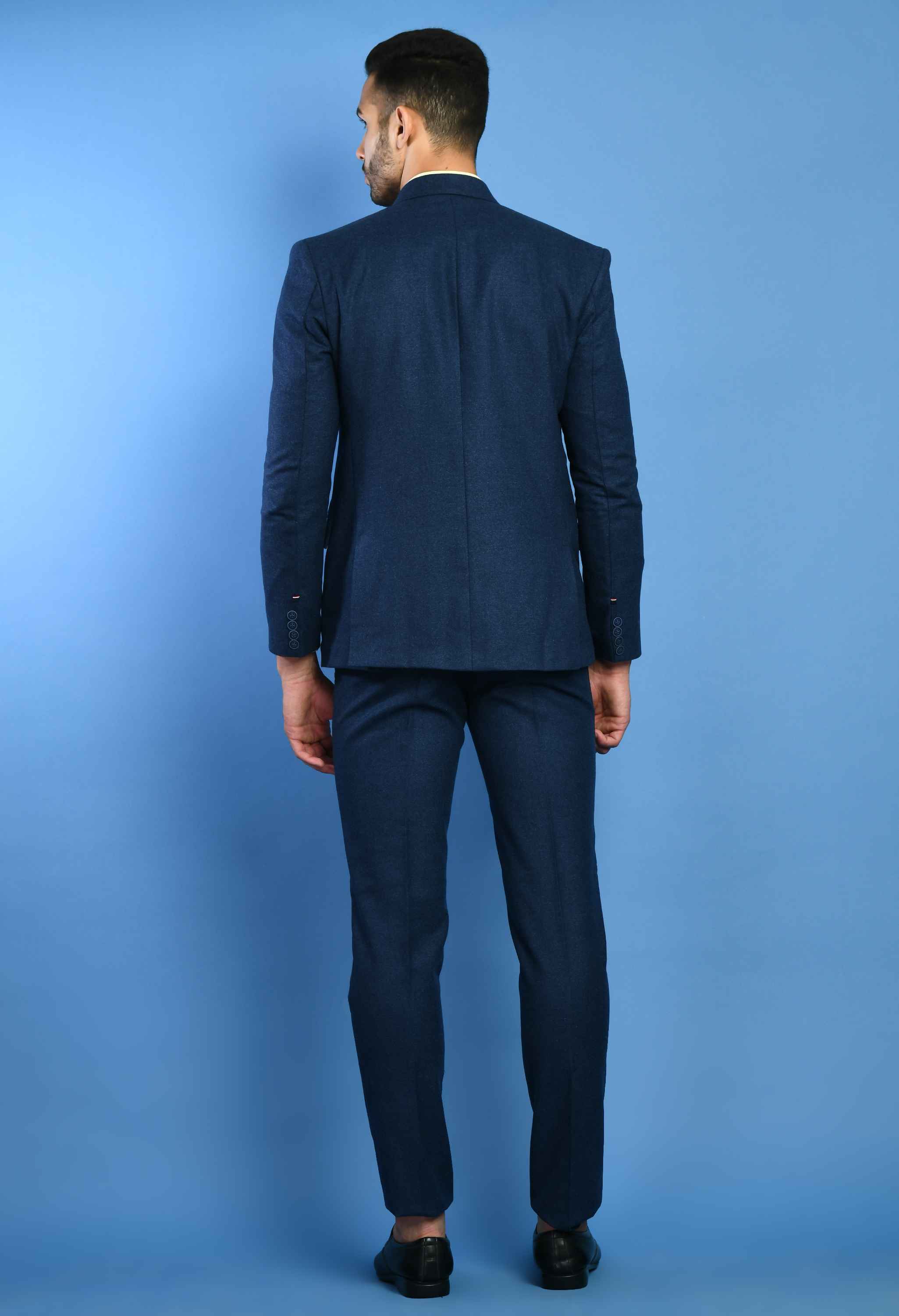 Men's Charming Navy Blue Suit Set - SQUIREHOOD
