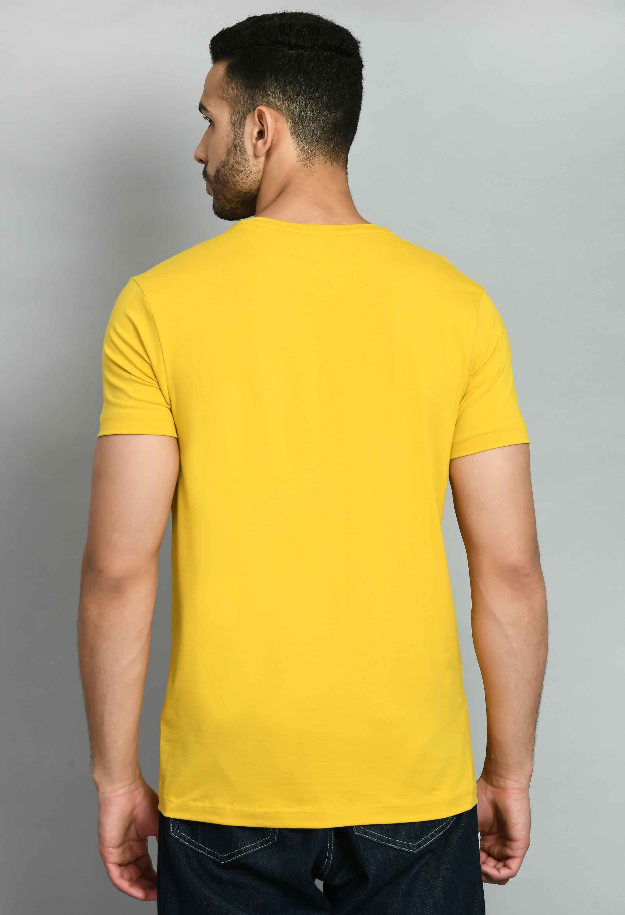 Men's Yellow Lycra Smart Fit T-Shirt - SQUIREHOOD