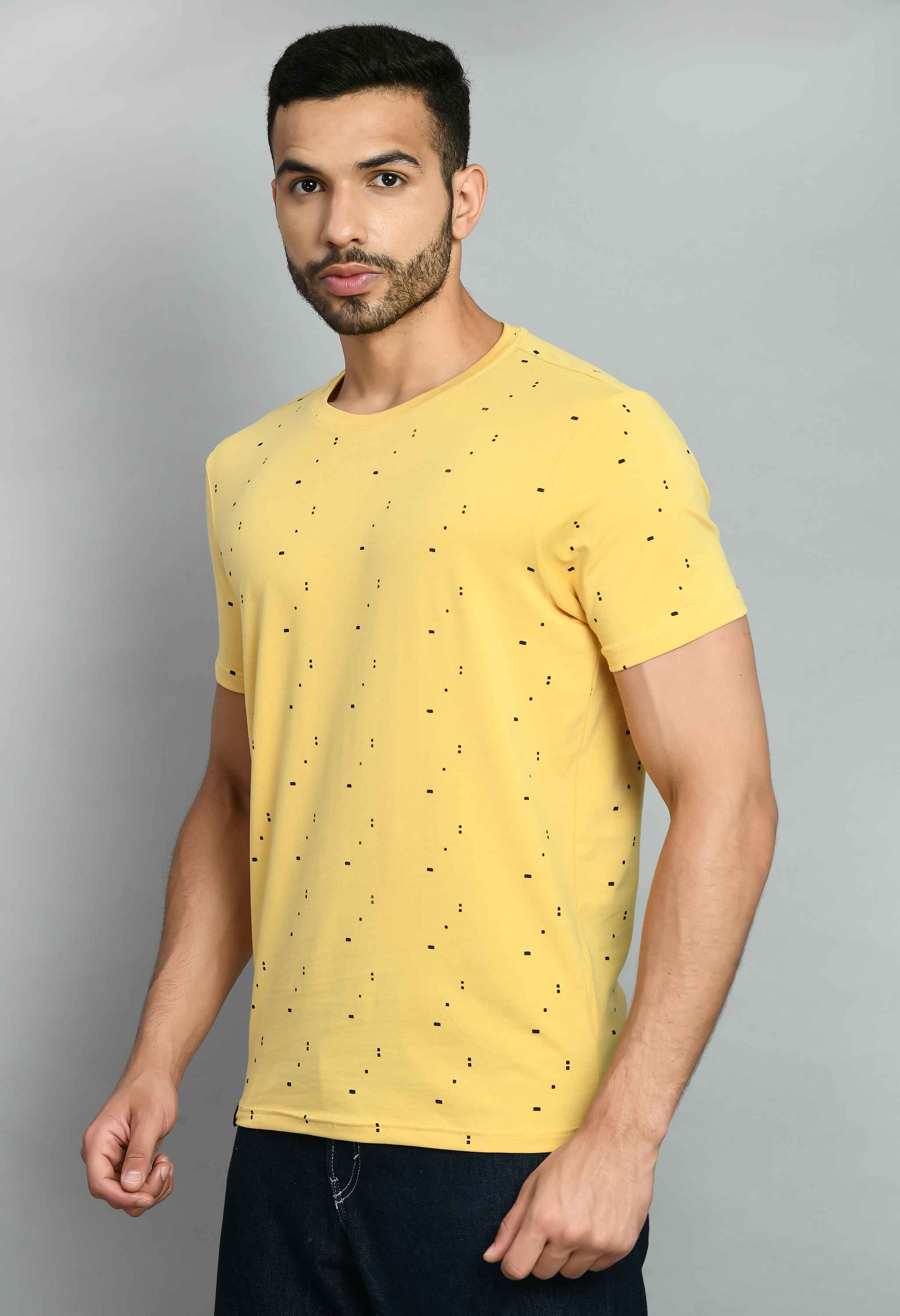 Yellow Graphic Printed Smart Fit T-Shirt - SQUIREHOOD