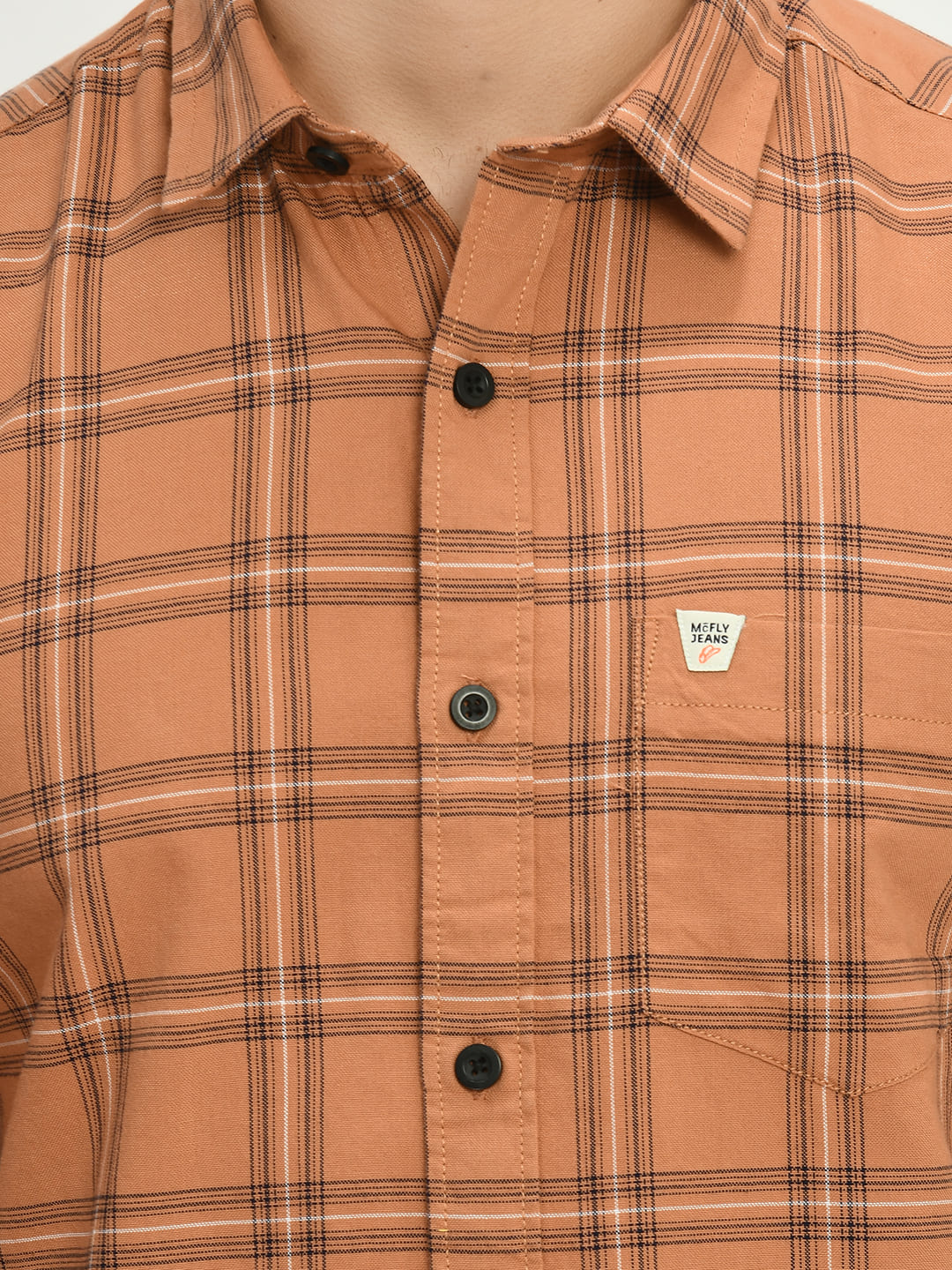 Men’s Checkered Spread Full Sleeve Shirt - Rust - SQUIREHOOD
