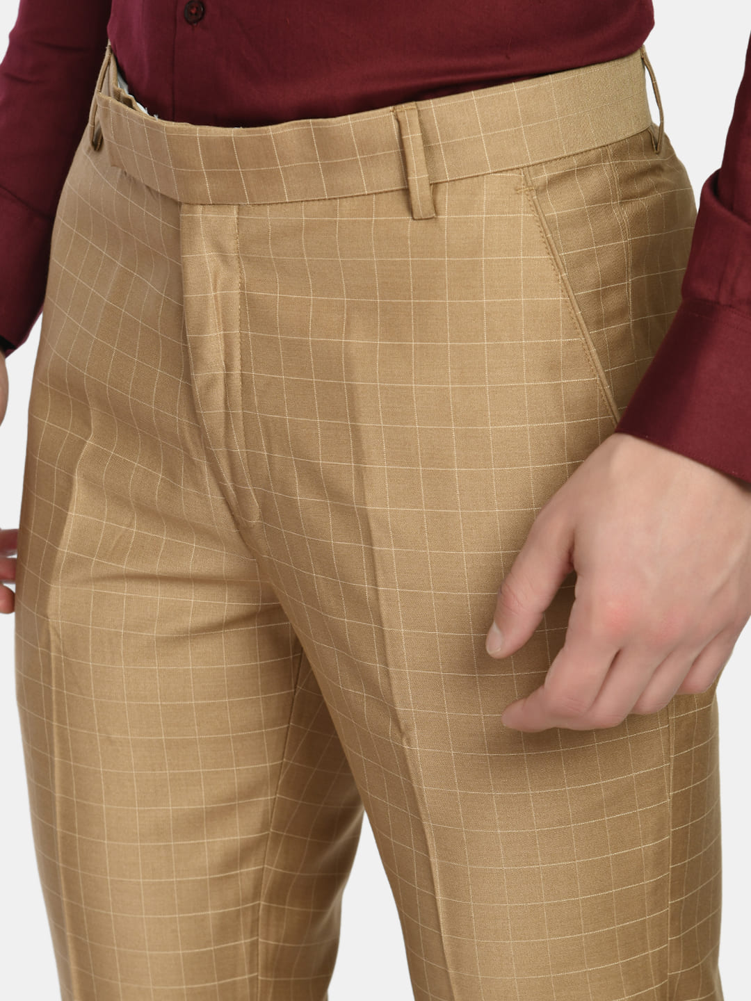 Checks Polycotton Slim Fit Men's Trouser