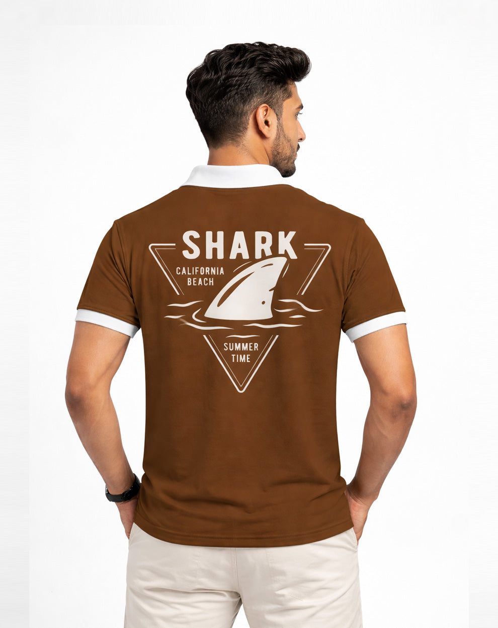 Shark Printed Polo T-Shirt