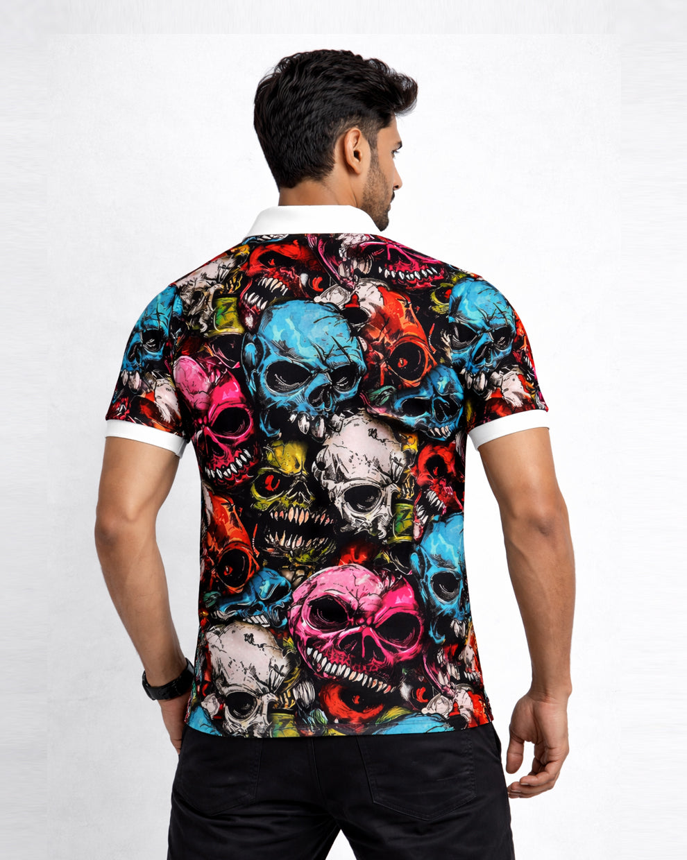 Colorfull Skull Polo T-Shirt
