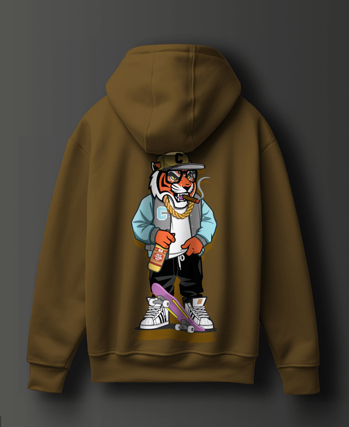 Tiger Cool Graphic Printed Cotton Hoodie - #0112 - SQUIREHOOD