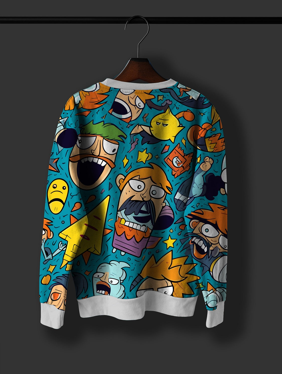 Crazy Heads Men's Printed Sweatshirt - SQUIREHOOD