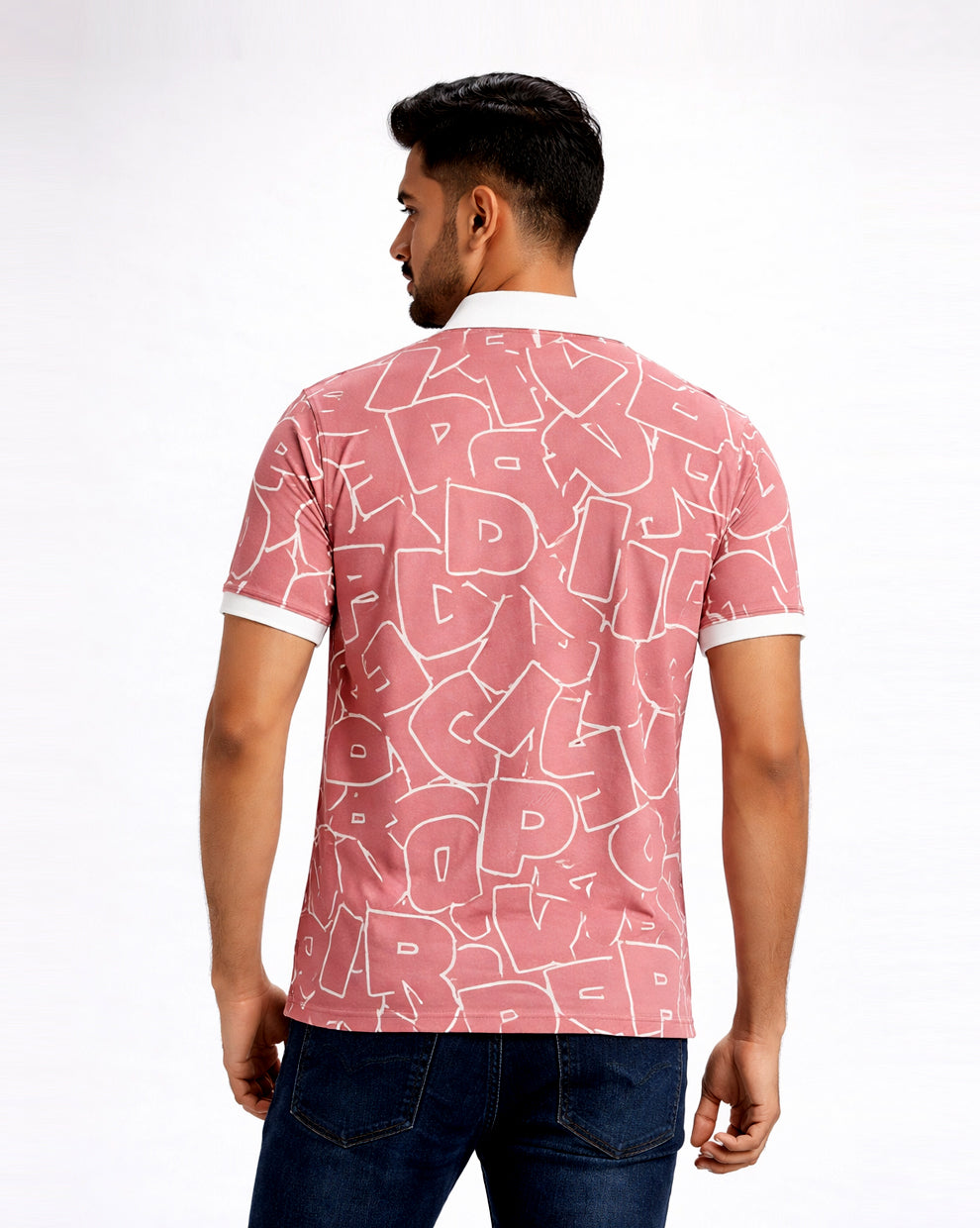 Alphabets Pink Polo T-Shirt