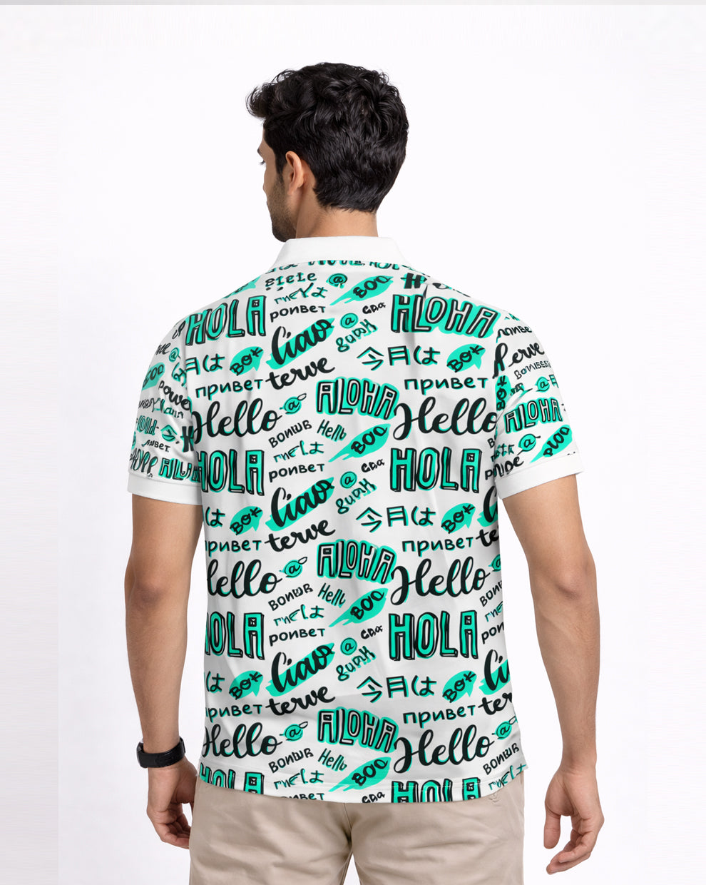 Hello Printed Polo T-Shirt