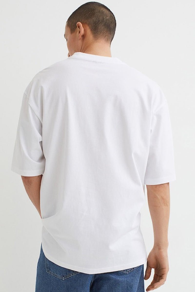 Solid White Oversized Tee Back - SQUIREHOOD