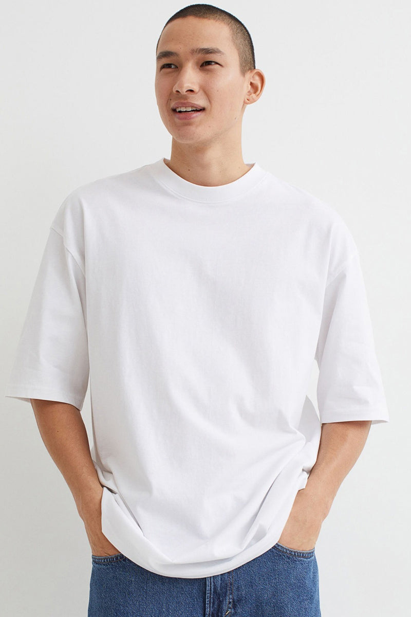 Solid White Oversized Tee Back - SQUIREHOOD