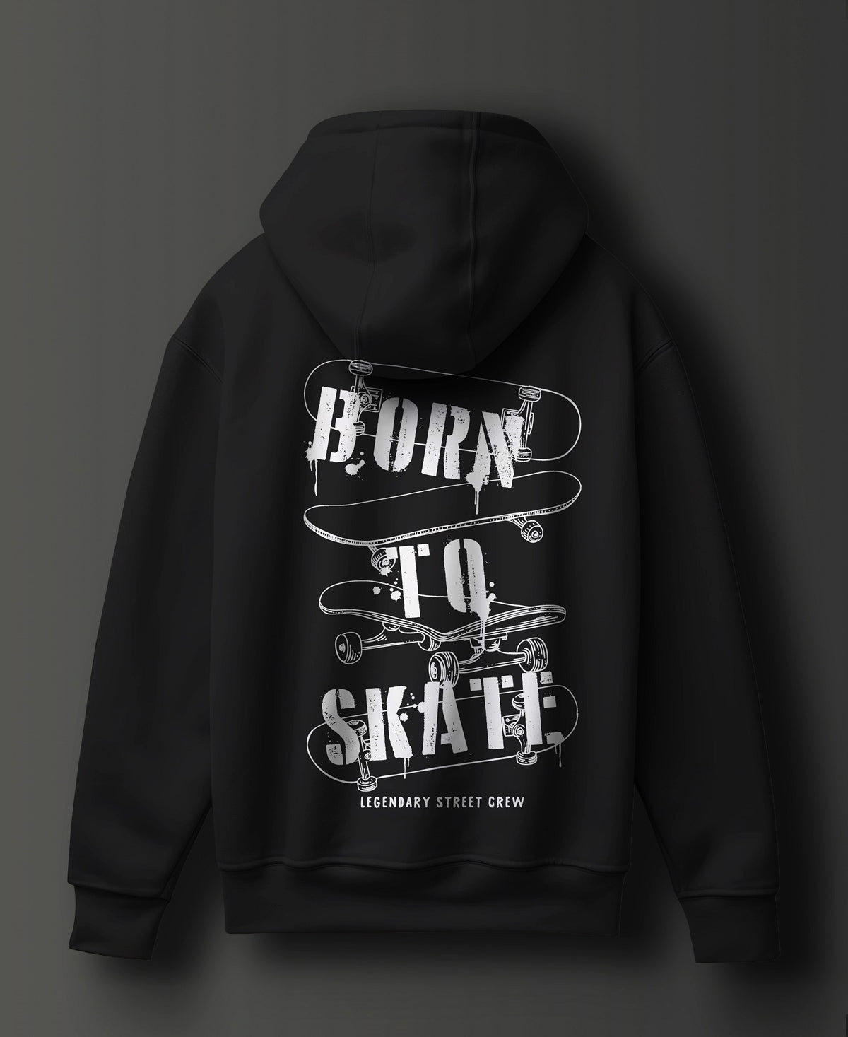 Born To Skate Graphic Printed Cotton Hoodie - #0115 - SQUIREHOOD