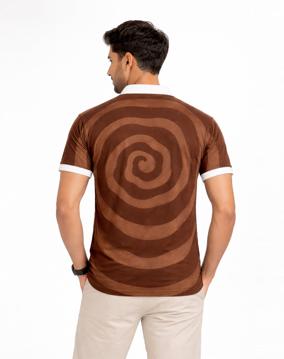 Choco Wave Printed Polo T-Shirt