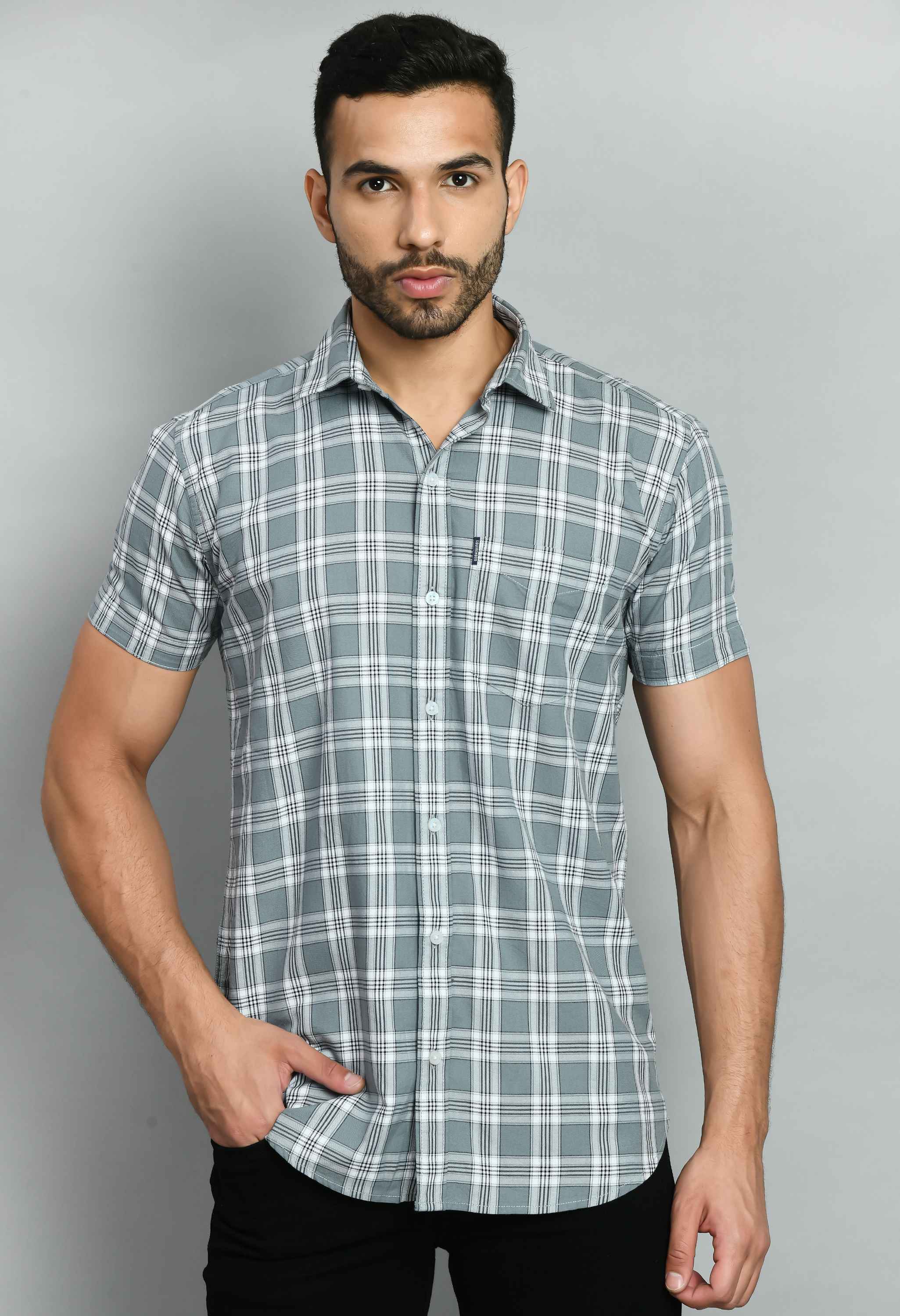 Big Checks Light Gray Shirt – SQUIREHOOD