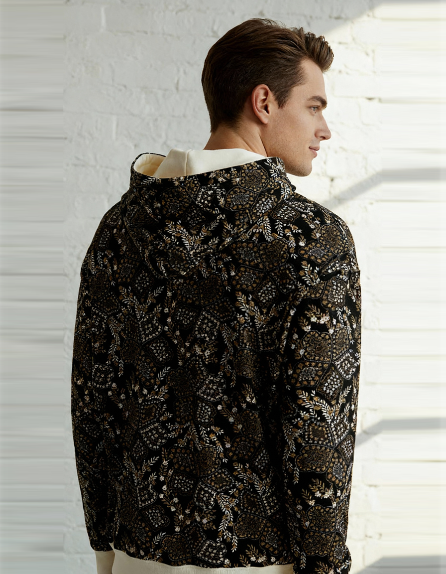 Black Decorated Hoodie