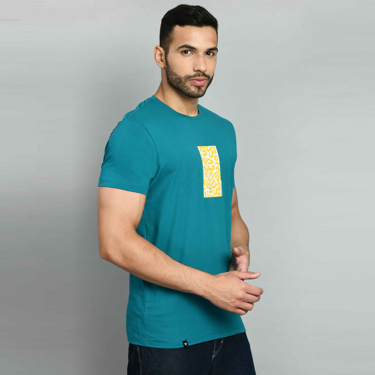 Men's Tint Blue Lycra Smart Fit T-Shirt