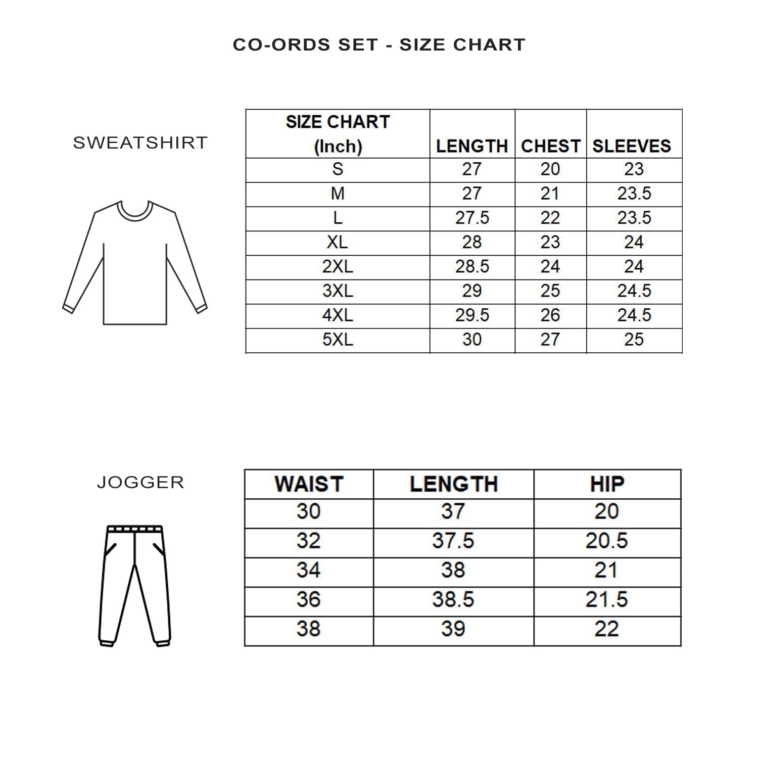 Cod Size Chart Green Basic Co-Ord Set – SQUIREHOOD