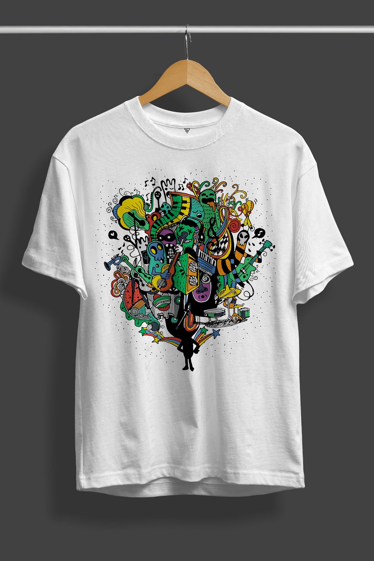 Colorful White Graphic Printed T-Shirt - SQUIREHOOD