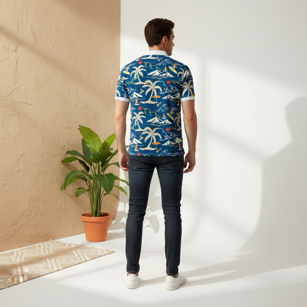 Coco Beach Printed Polo Tees