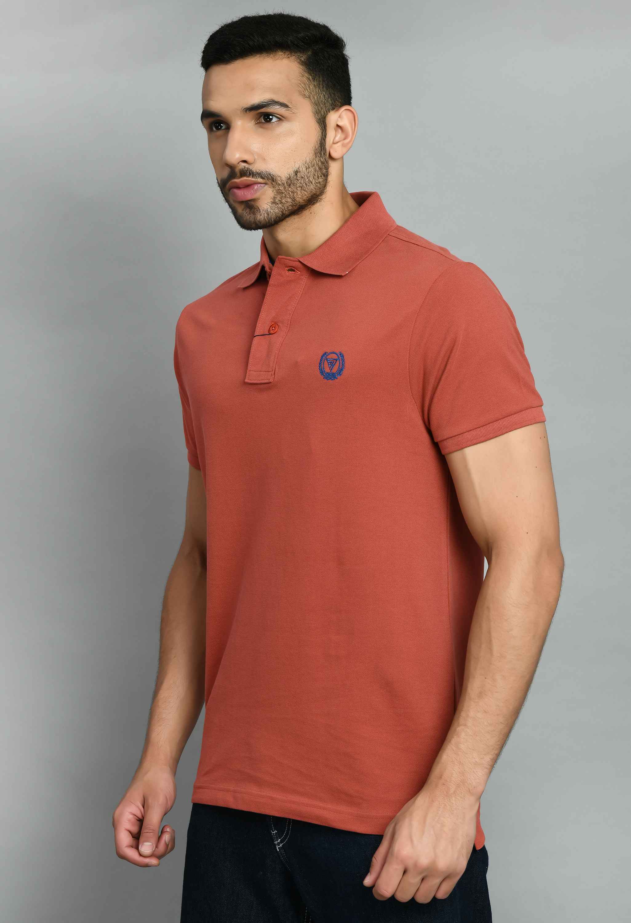 Men's Solid Rust Smart Fit Polo T-Shirt - SQUIREHOOD