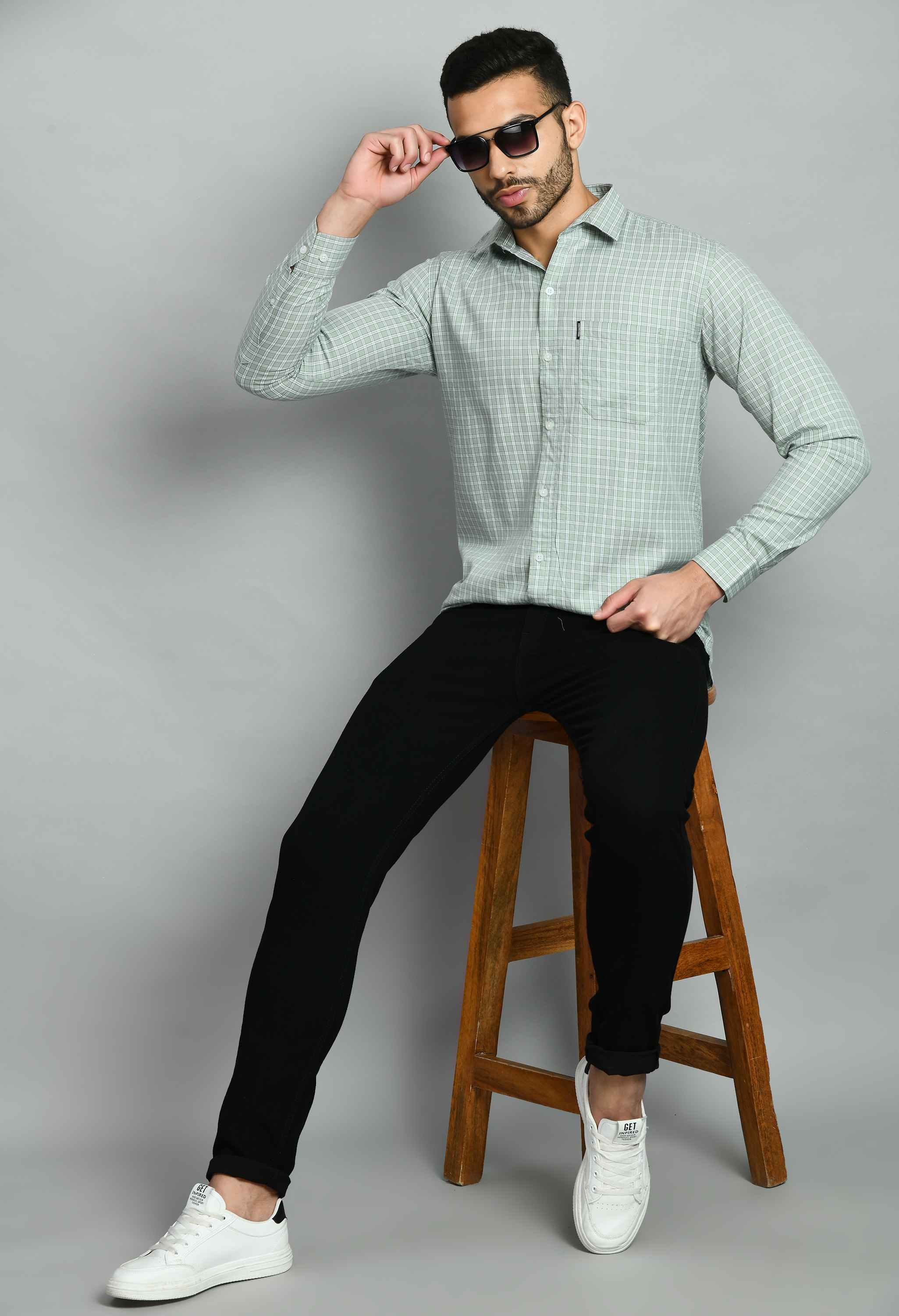 Smart Fit Mint Green Casual Shirt for Mens