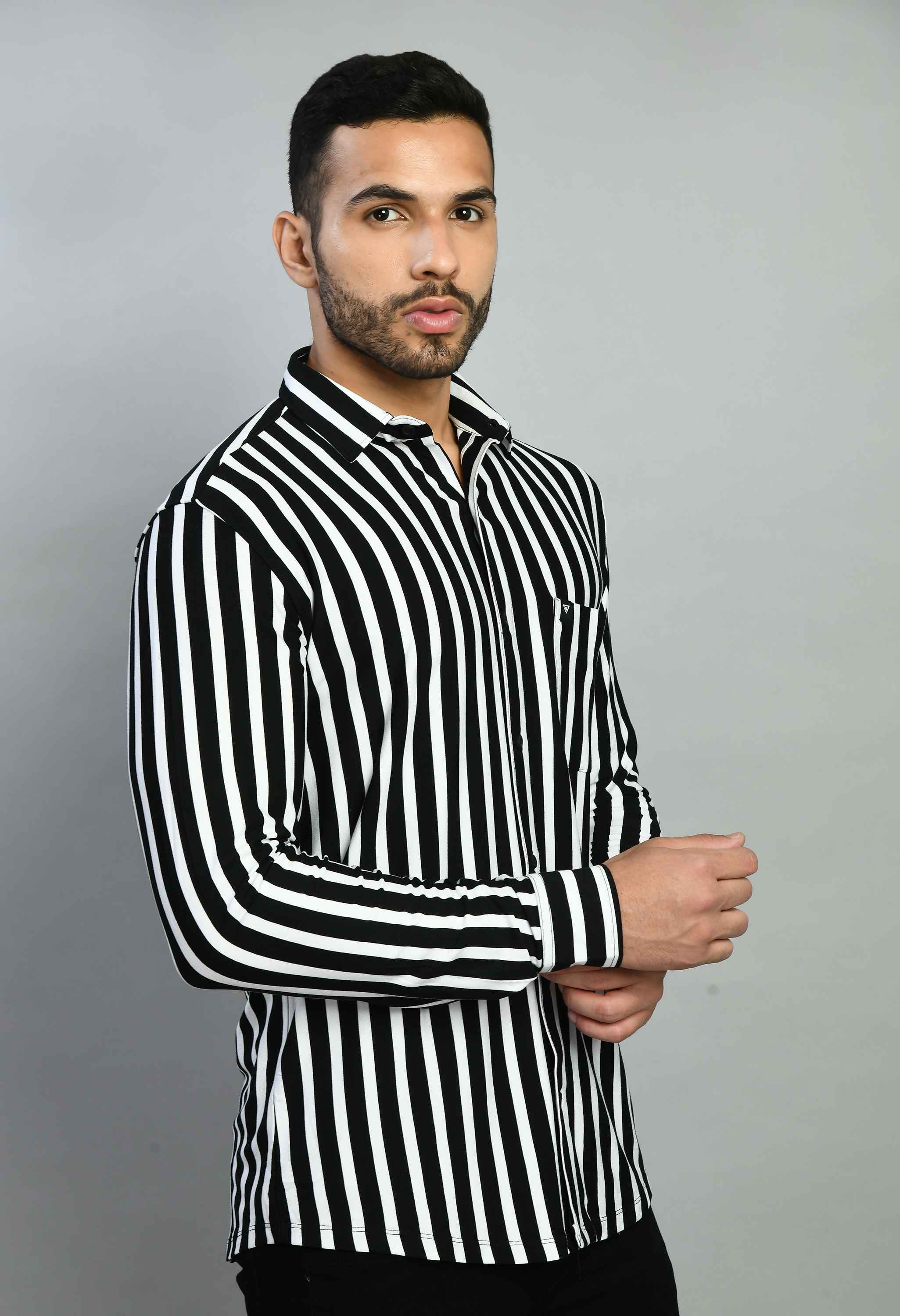 Black and White Casual Shirt for Men