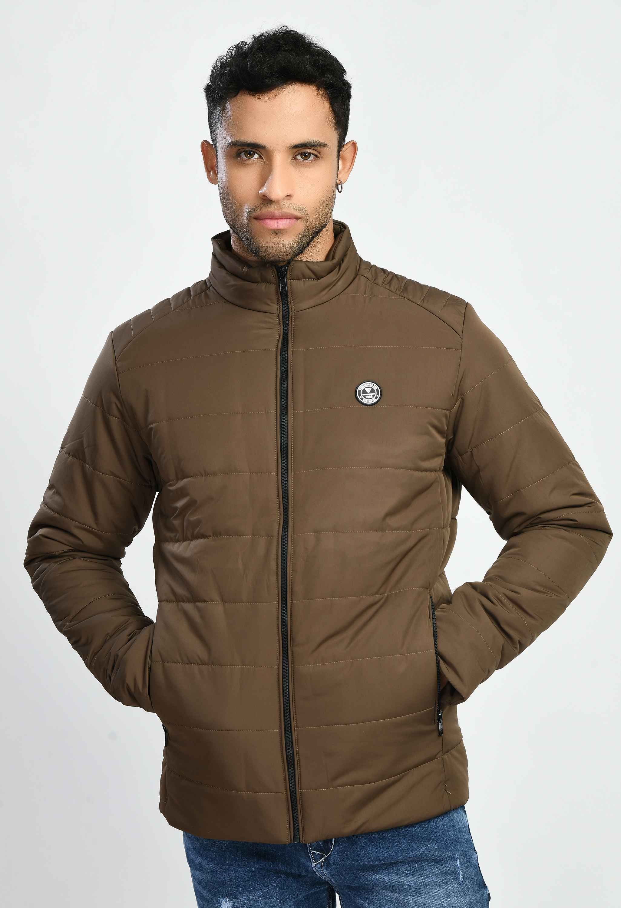 Coffee Quilted Bomber Jacket - SQUIREHOOD