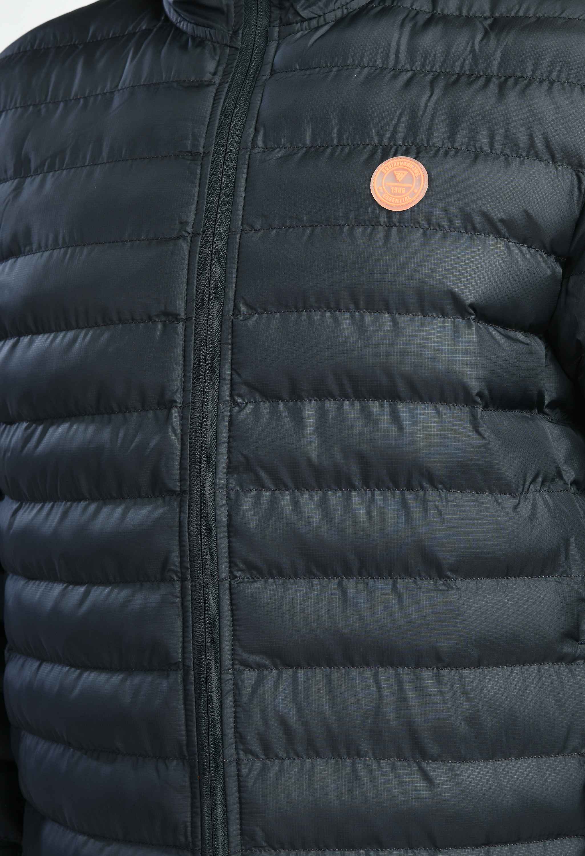 Navy Dobby Quilted Bomber Jacket - SQUIREHOOD