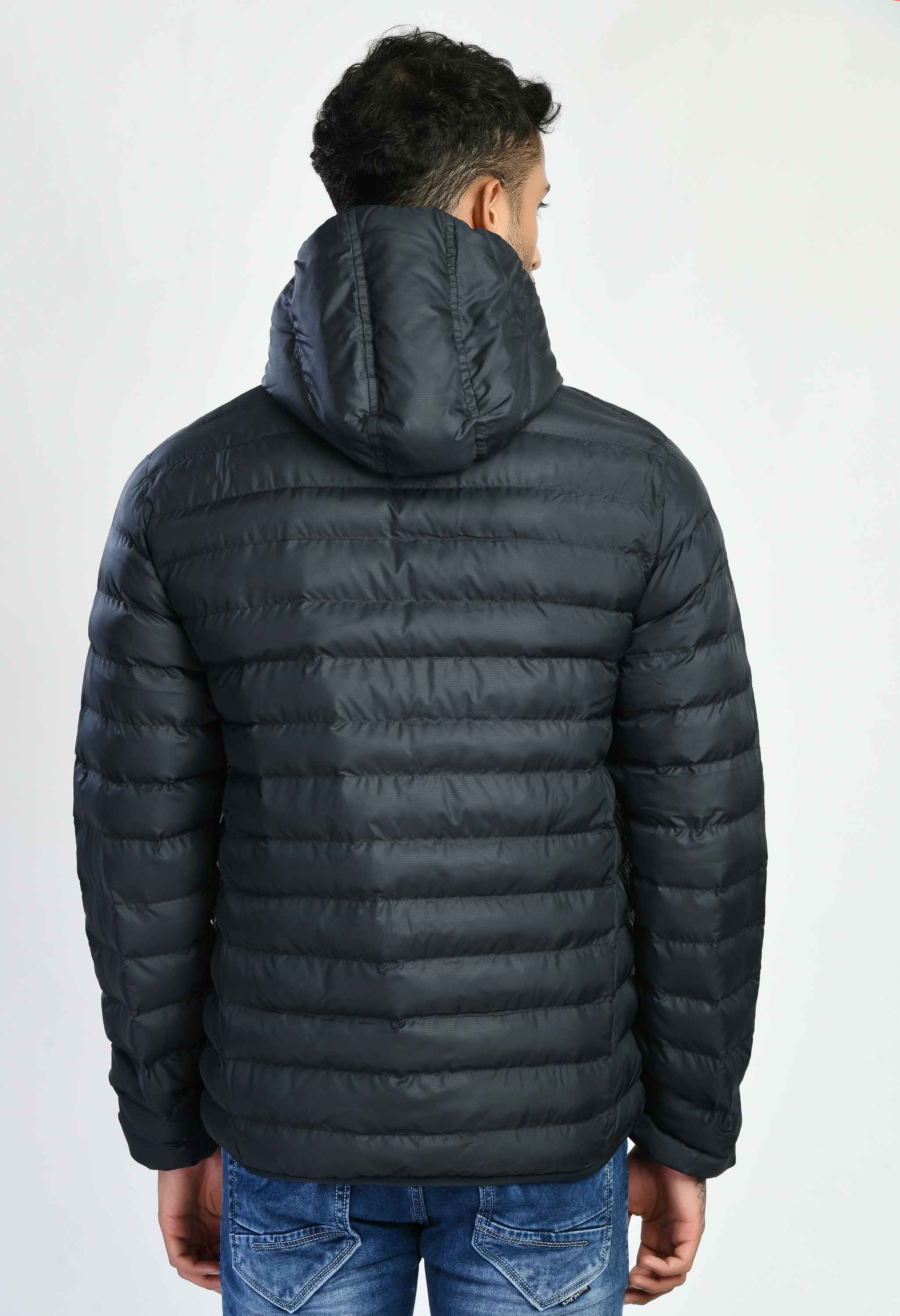 Navy Dobby Quilted Bomber Jacket