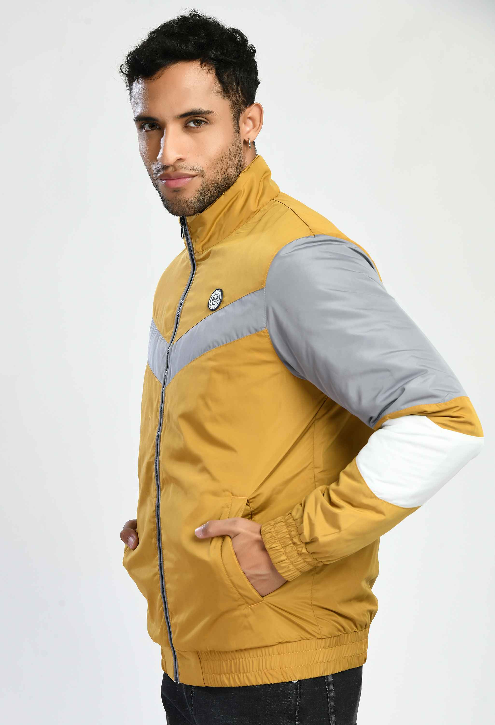 Mustard Quilted Bomber Jacket