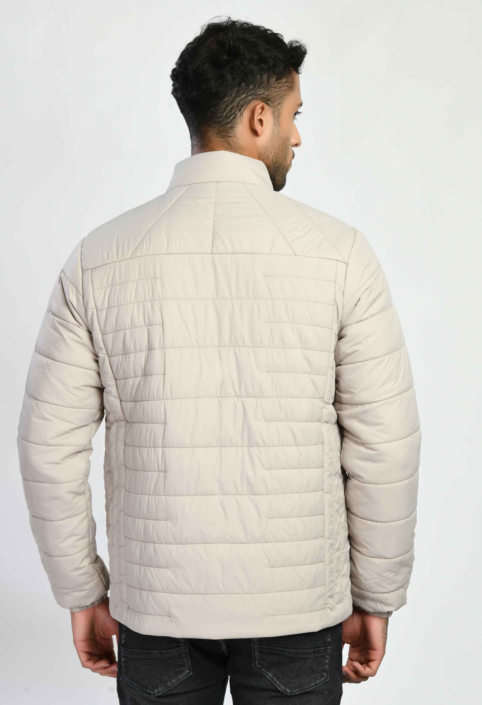 Light Gray Quilted Bomber Jacket - SQUIREHOOD