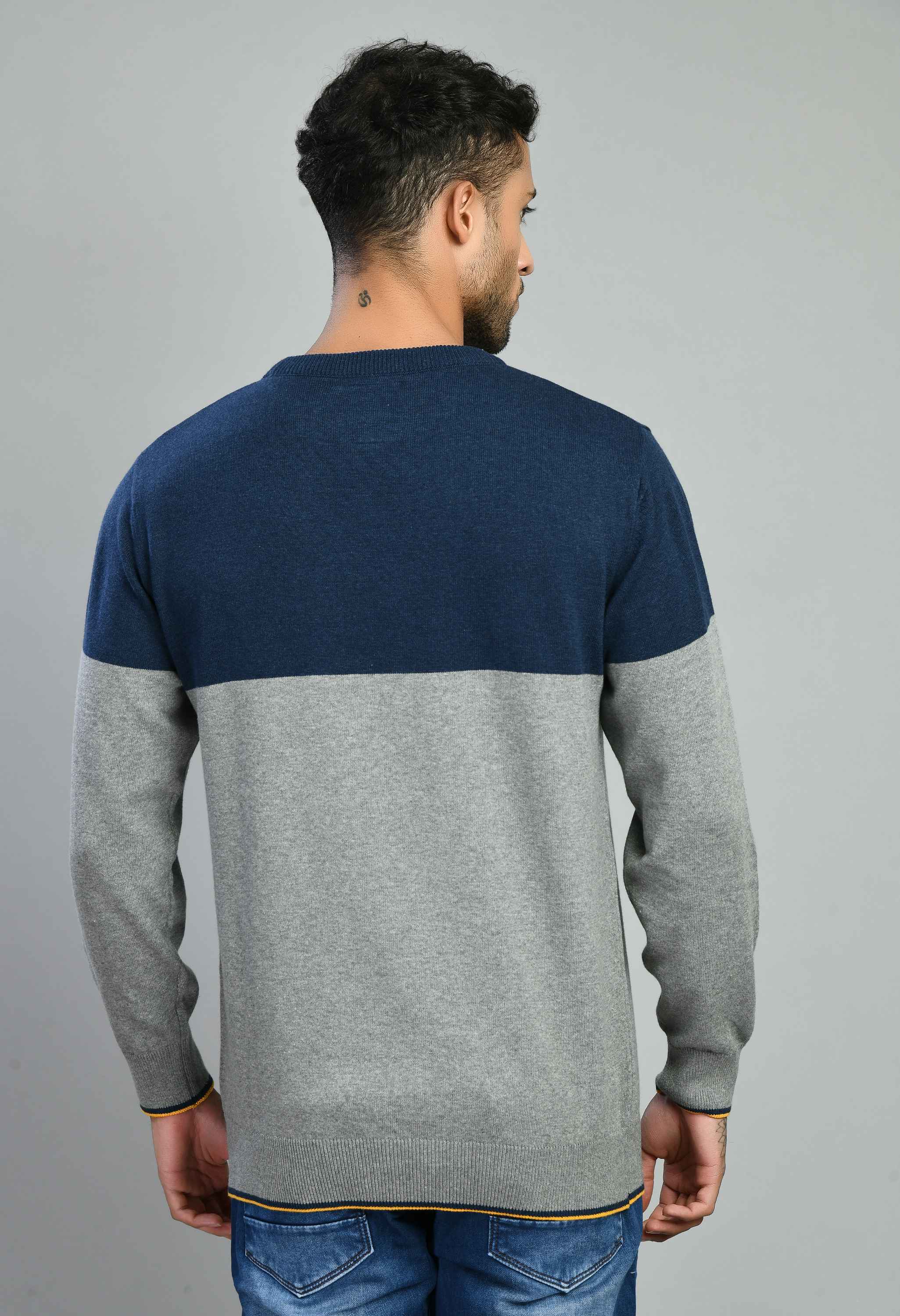 Gray Navy Sweater - SQUIREHOOD