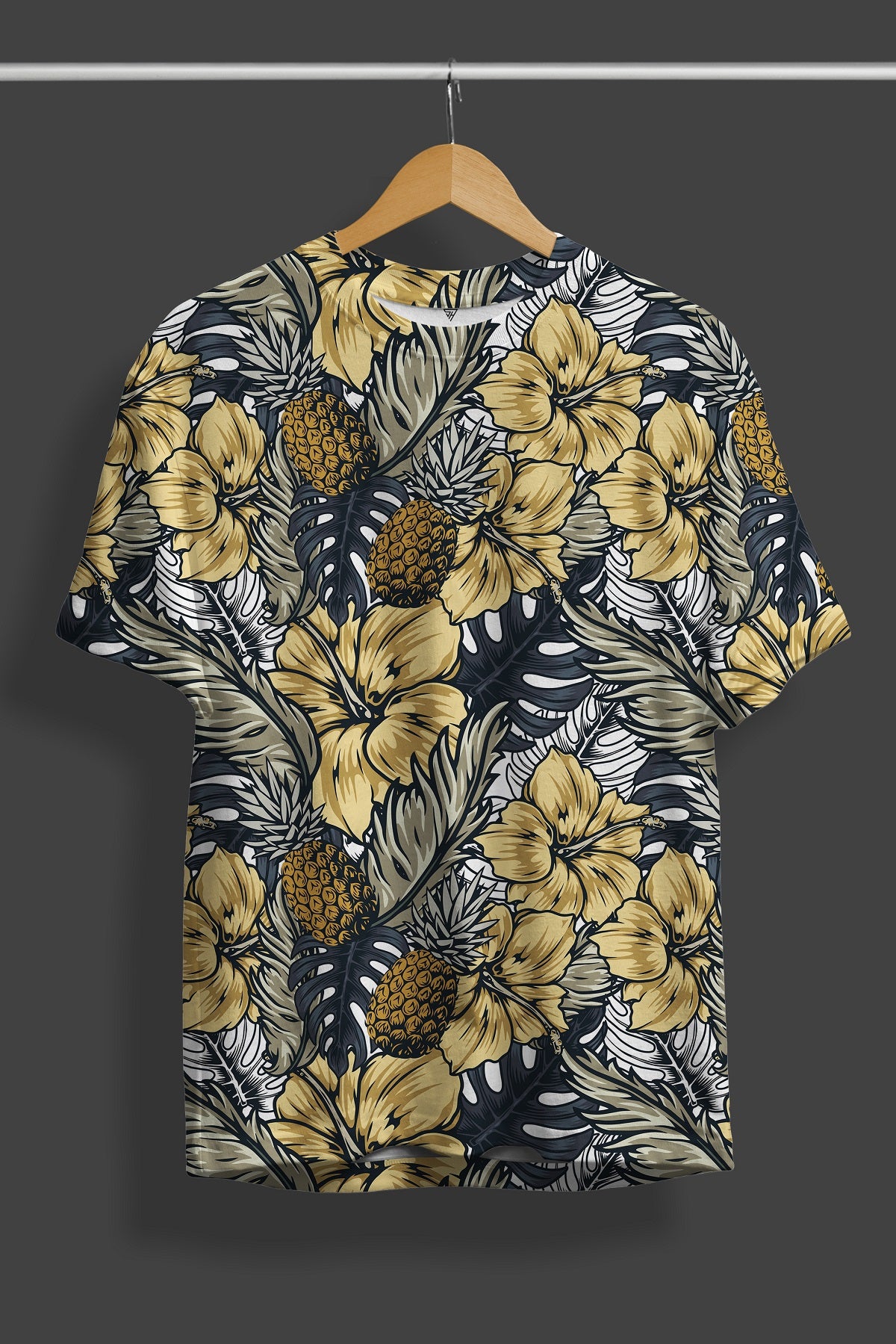 Floral Pattern Front Back Print T-Shirt