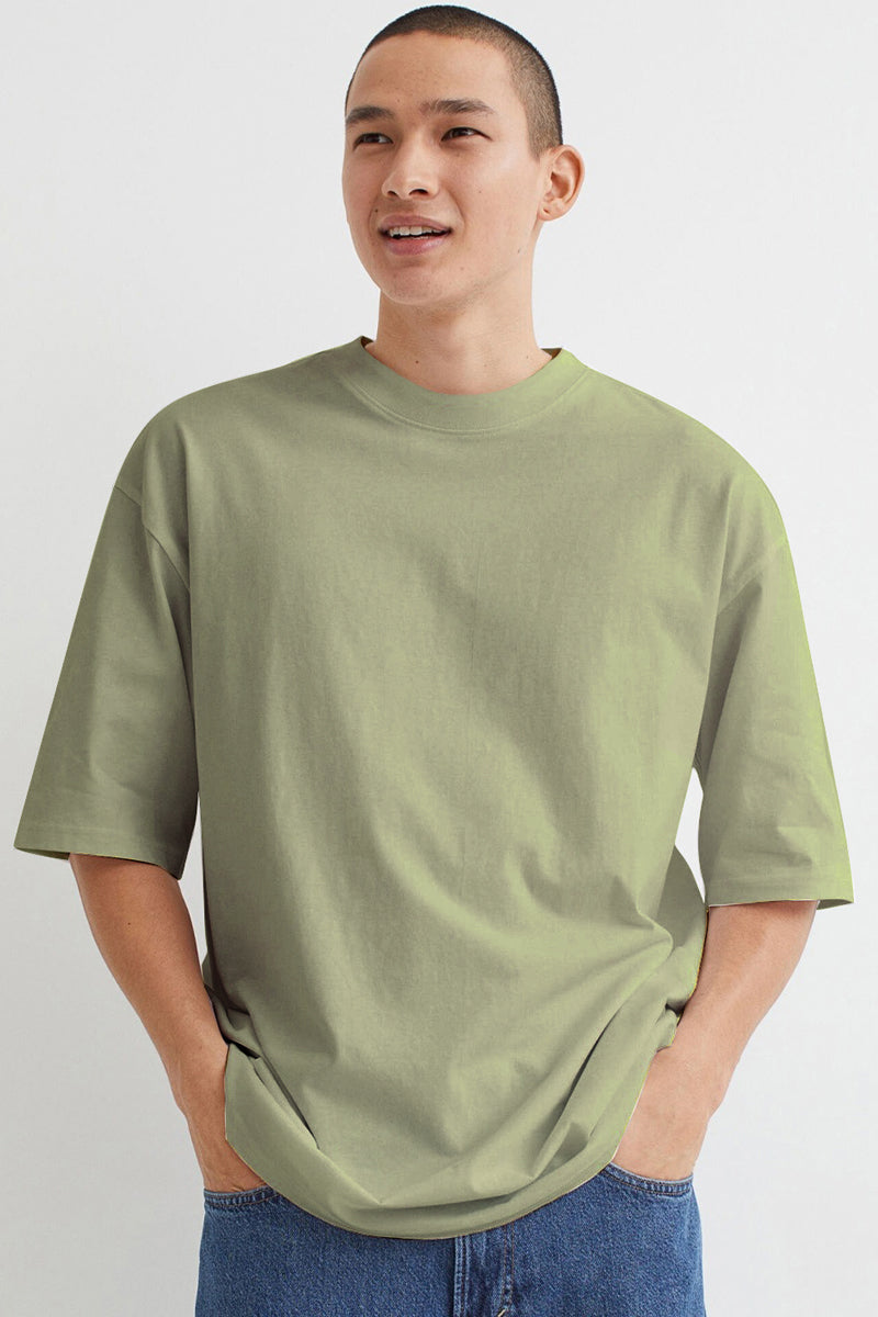 Green Oversized T-Shirt Front - SQUIREHOOD