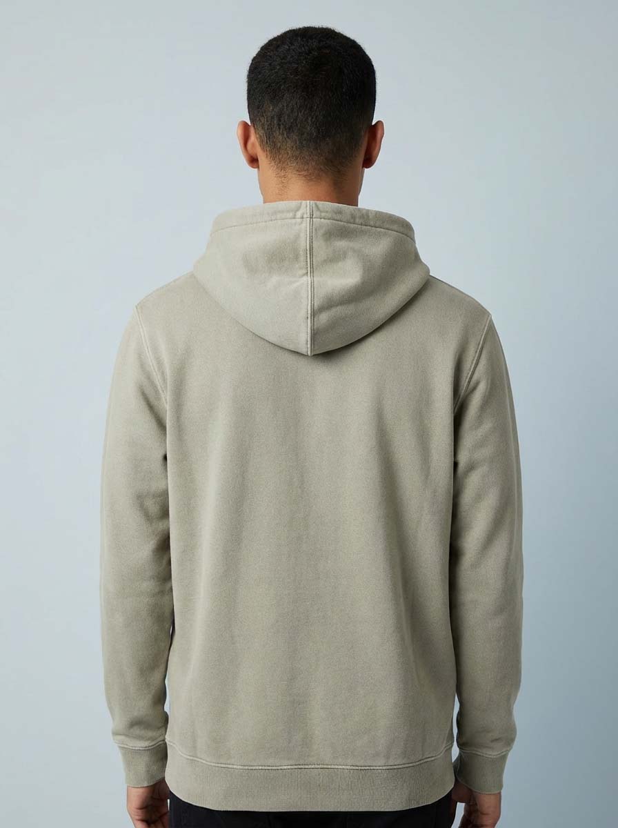 Grey Basic Cotton Hoodie - #508