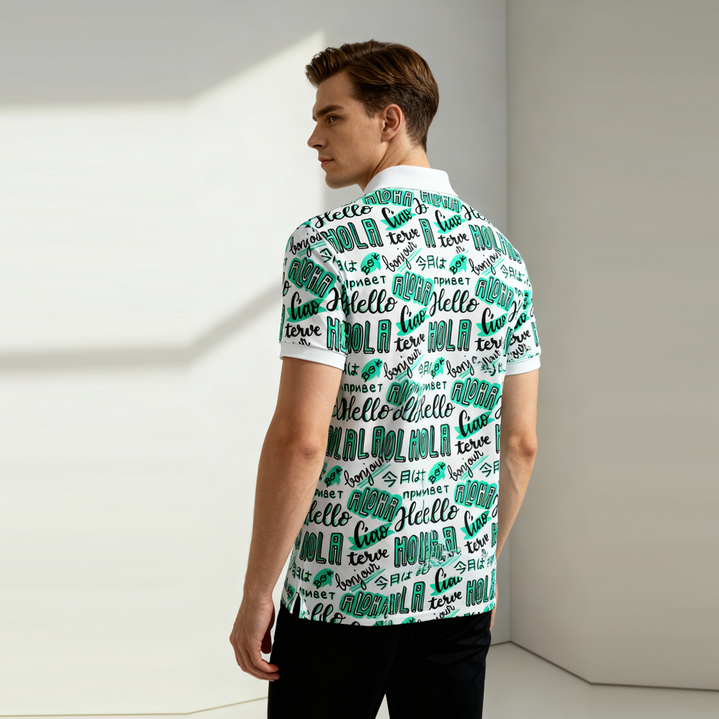 Hello Printed Polo T-Shirt